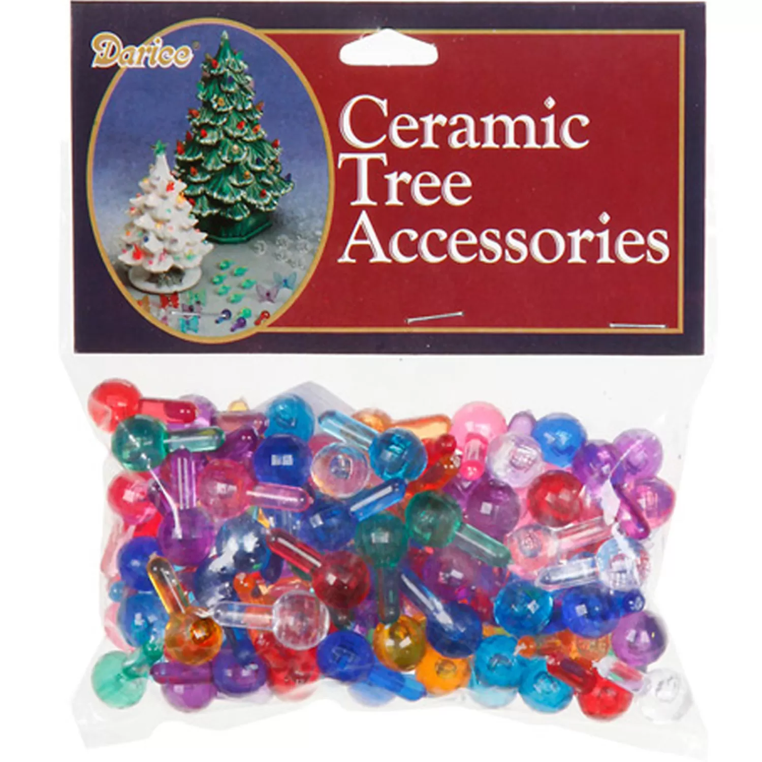 The Jolly Christmas Shop Ceramic Christmas Trees | 100 Pack 5/8" Multi Color Ceramic Tree Plastic Globe Replacement Light Bulbs P0670