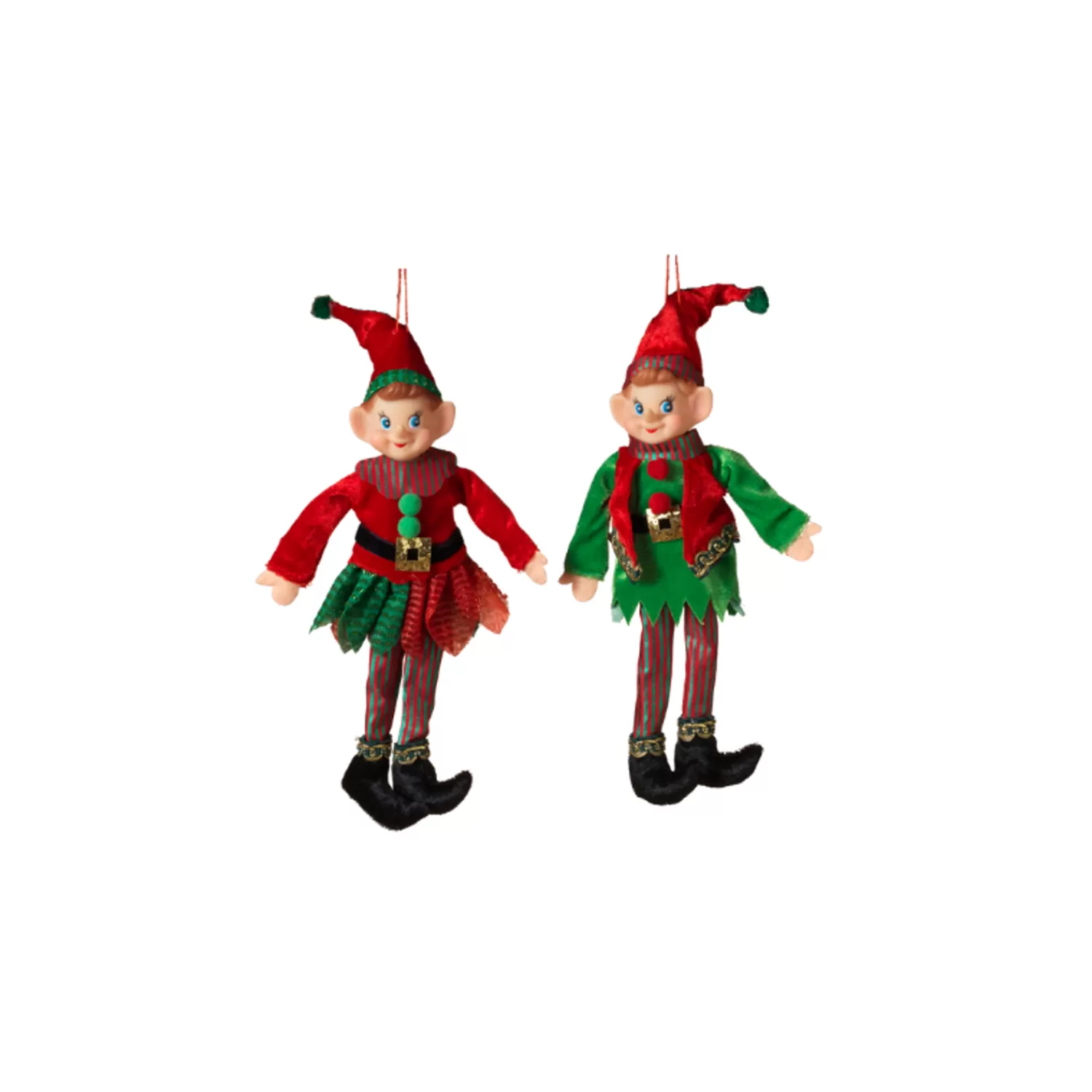 The Jolly Christmas Shop Classic Carols | Elves | 11" Red And Green Elf Christmas Ornament 2617590