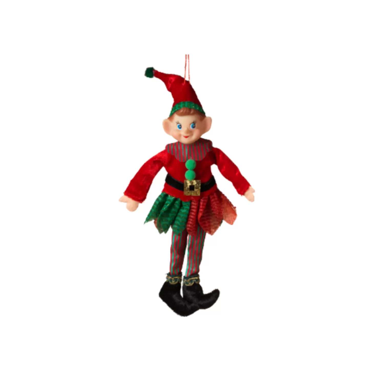 The Jolly Christmas Shop Classic Carols | Elves | 11" Red And Green Elf Christmas Ornament 2617590