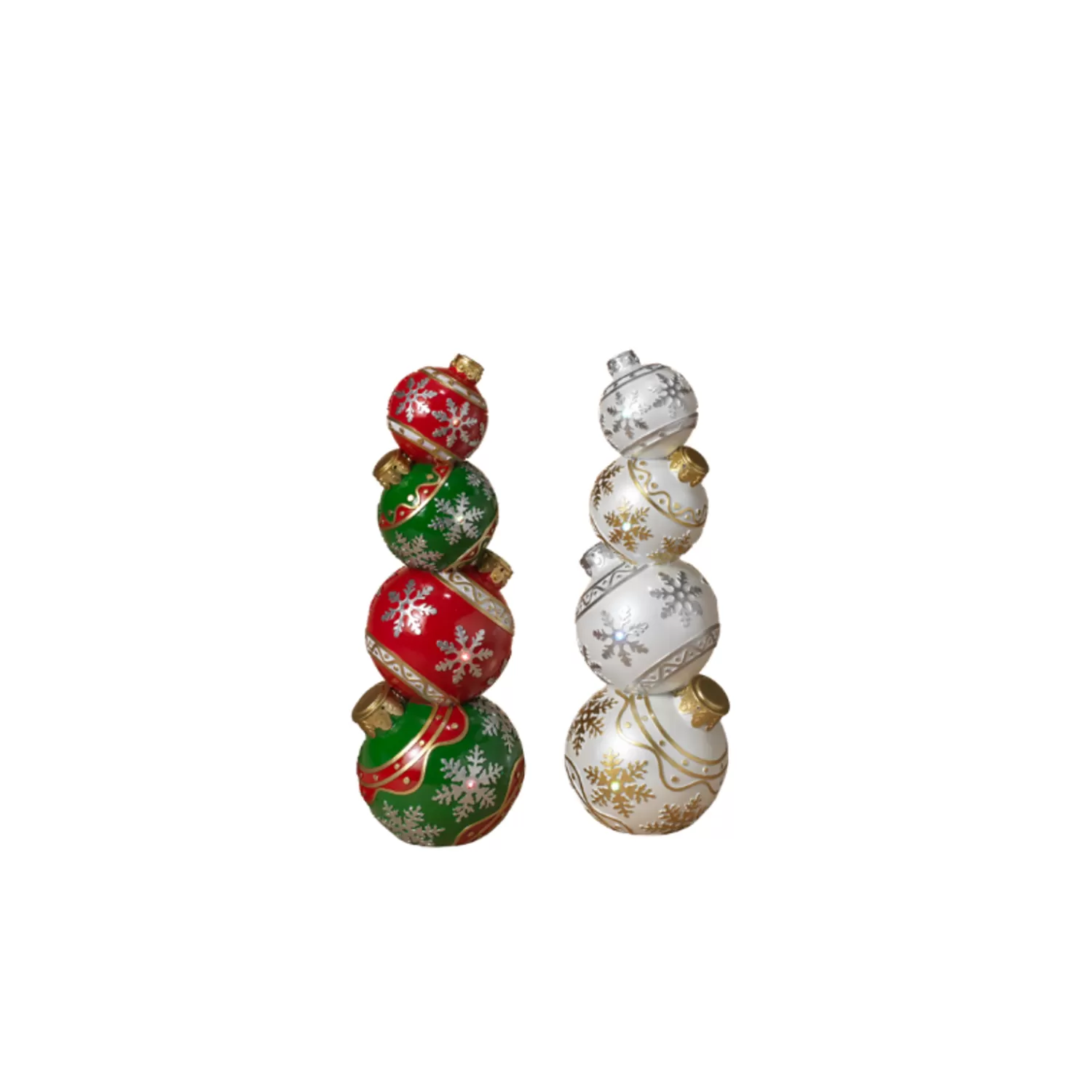 The Jolly Christmas Shop Classic Carols | Outdoor Lighted Decorations | 15.5" Battery Operated LED Lighted Stacked Ornaments Indoor/Outdoor Christmas Decoration 2604380
