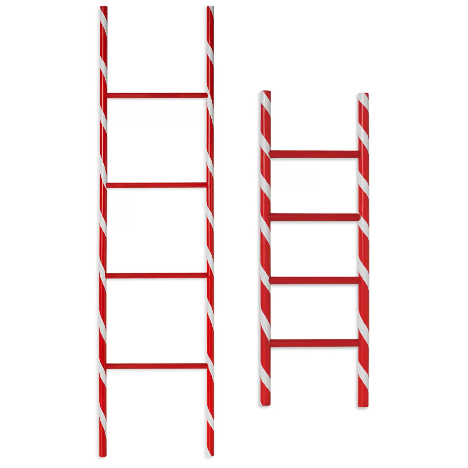 The Jolly Christmas Shop Jingle And Cocoa | Gingerbread | 24" Or 48" Wooden Holiday Candy Cane Ladder Christmas Decoration