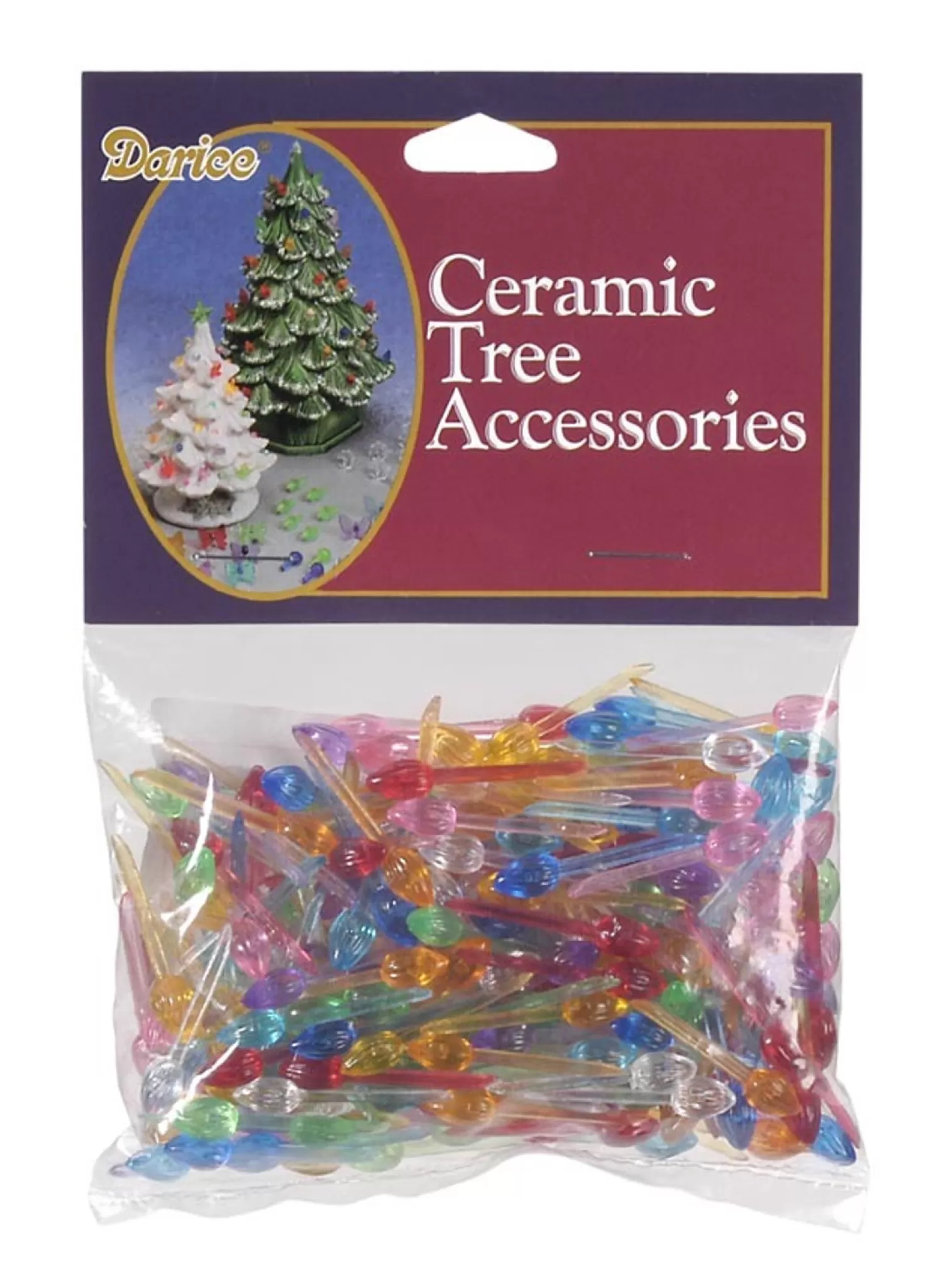The Jolly Christmas Shop Vintage Decorations | Ceramic Christmas Trees | 250 Pack 1/4" Mini Twist Pin Multi Color Ceramic Tree Plastic Replacement Light Bulbs P0661