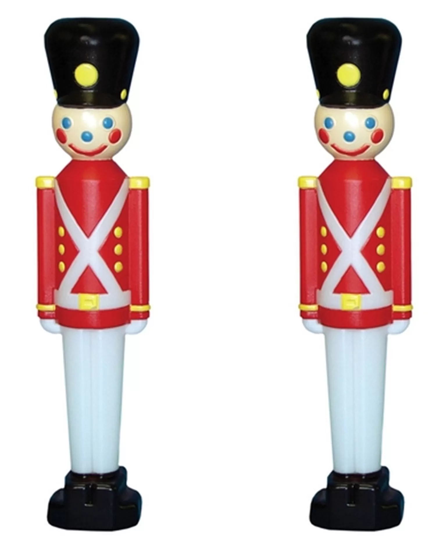 The Jolly Christmas Shop Christmas Blow Molds | 31" Toy Soldier With Black Hat Plastic Blow Mold Outdoor Set Of 2 Christmas Decoration 76440