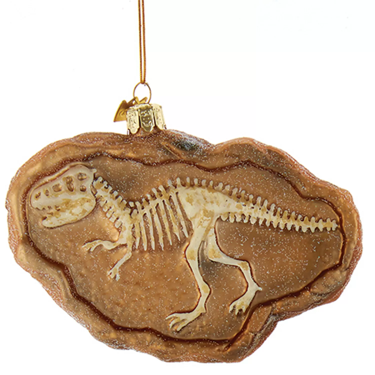 The Jolly Christmas Shop Animals·Wildlife | Glass Ornaments | 4.75" Noble Gems Dinosaur Fossil Glass Christmas Ornament NB1726