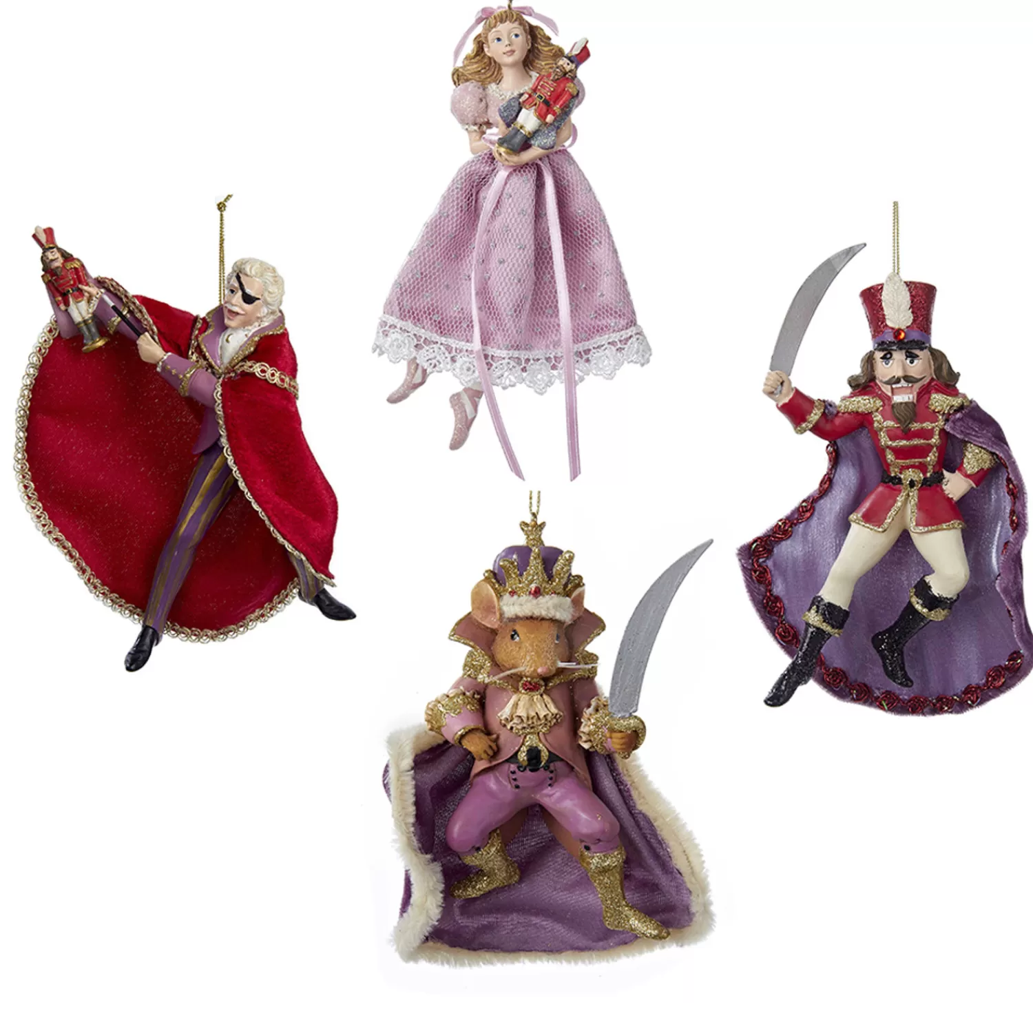 The Jolly Christmas Shop Christmas Traditions | Nutcracker Decorations | 6.7" The Nutcracker Suite Set Of 4 Christmas Ornaments C7172