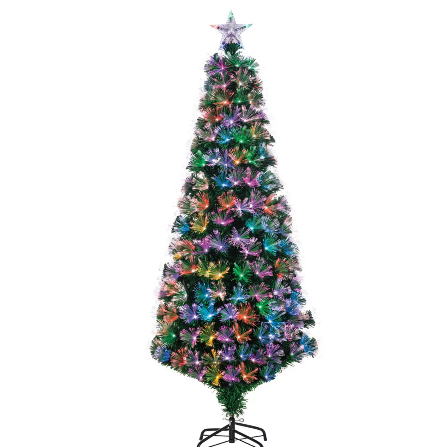 The Jolly Christmas Shop Vintage Reincarnated | Vintage Farm House | 6' Color Changing Fiber Optic Tinsel Christmas Tree 6522-60M