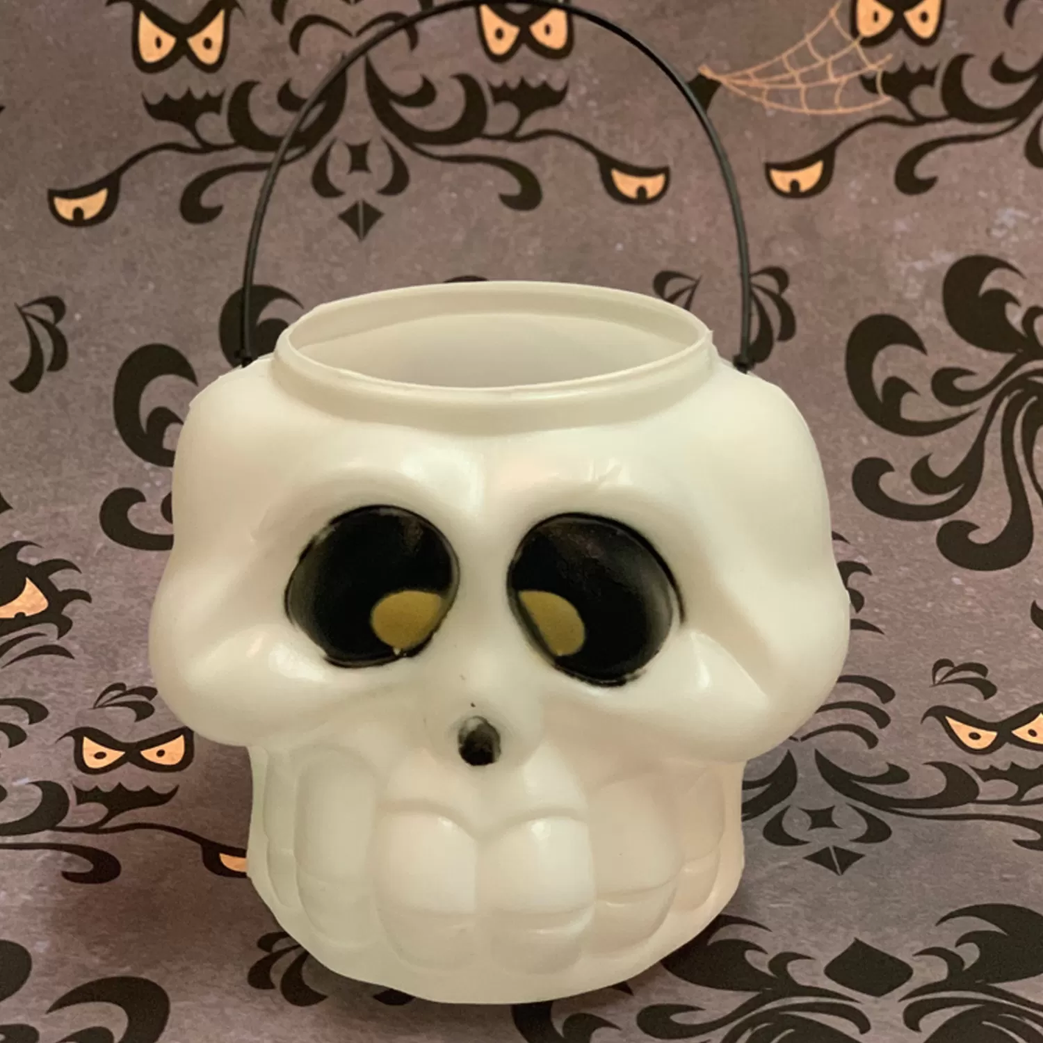 The Jolly Christmas Shop Blow Molds | Vintage Halloween Decorations | 6" Ghost, Skull, Or Black Cat Halloween Blow Mold Candy Pails