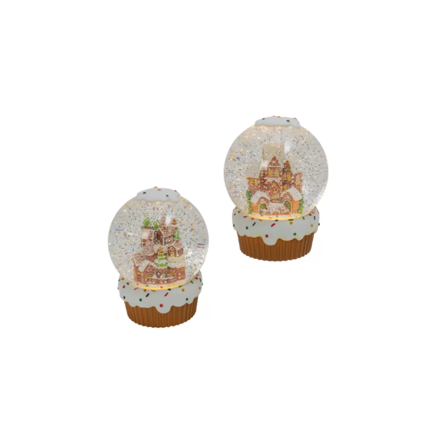 The Jolly Christmas Shop Jingle And Cocoa | Gingerbread | 7.6" Battery Operated Gingerbread House Spinning Water Globe 2597420