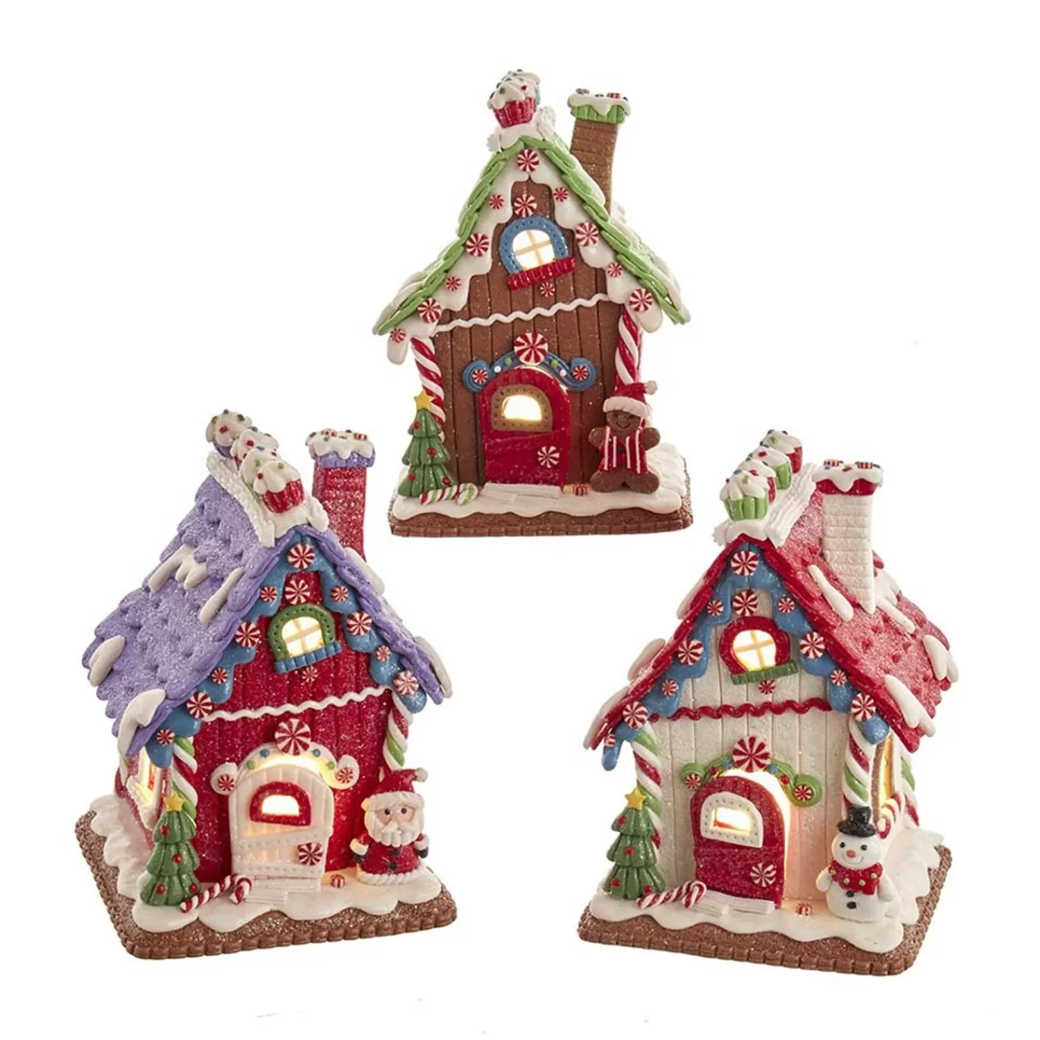 The Jolly Christmas Shop Jingle And Cocoa | Gingerbread | 8" LED Lighted Cottage Style Gingerbread House Christmas Decoration GBJ0021