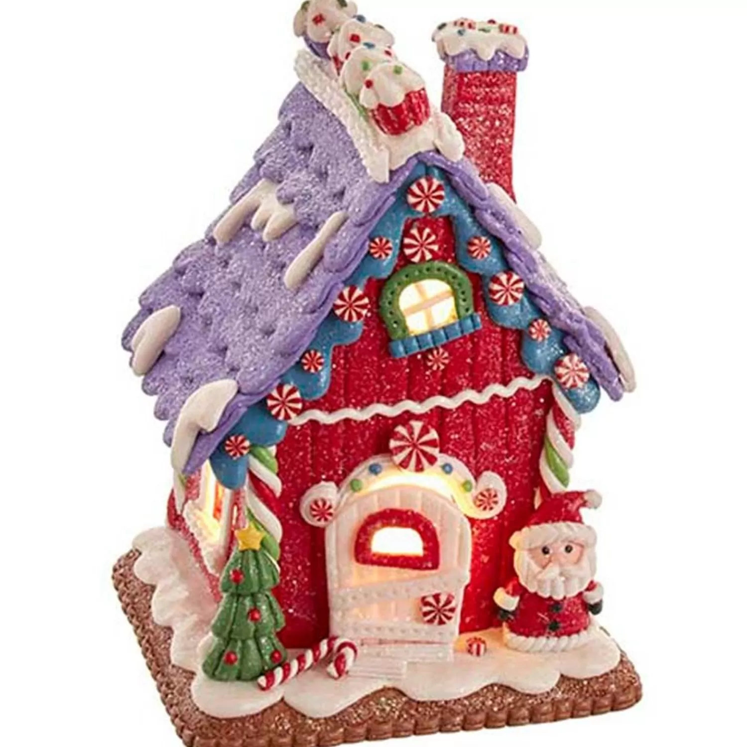 The Jolly Christmas Shop Jingle And Cocoa | Gingerbread | 8" LED Lighted Cottage Style Gingerbread House Christmas Decoration GBJ0021