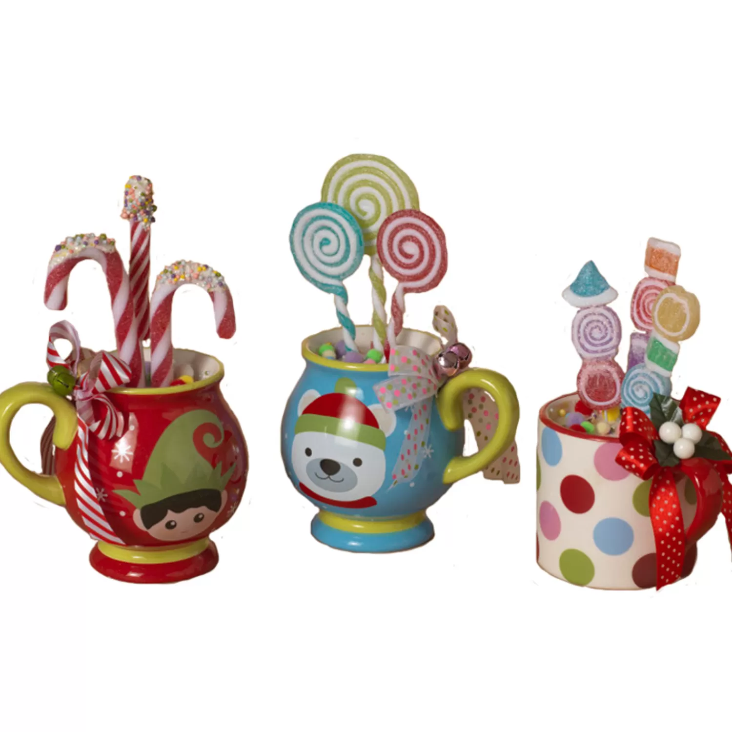 The Jolly Christmas Shop The Candy Shop | Hot Cocoa Bar | 9" Lifesize Hot Cocoa In Mug With Candy Christmas Decoration 2657570