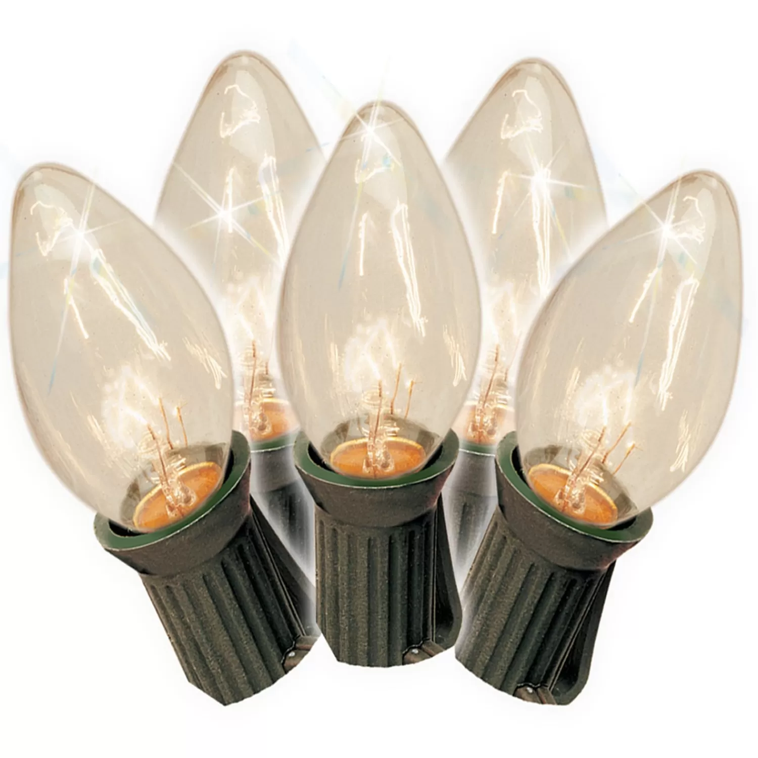 The Jolly Christmas Shop Vintage Reincarnated | Tinsel Town | Brite Star 25 Vintage Inspired Clear Ceramic C9 Christmas Lights 37-865-00