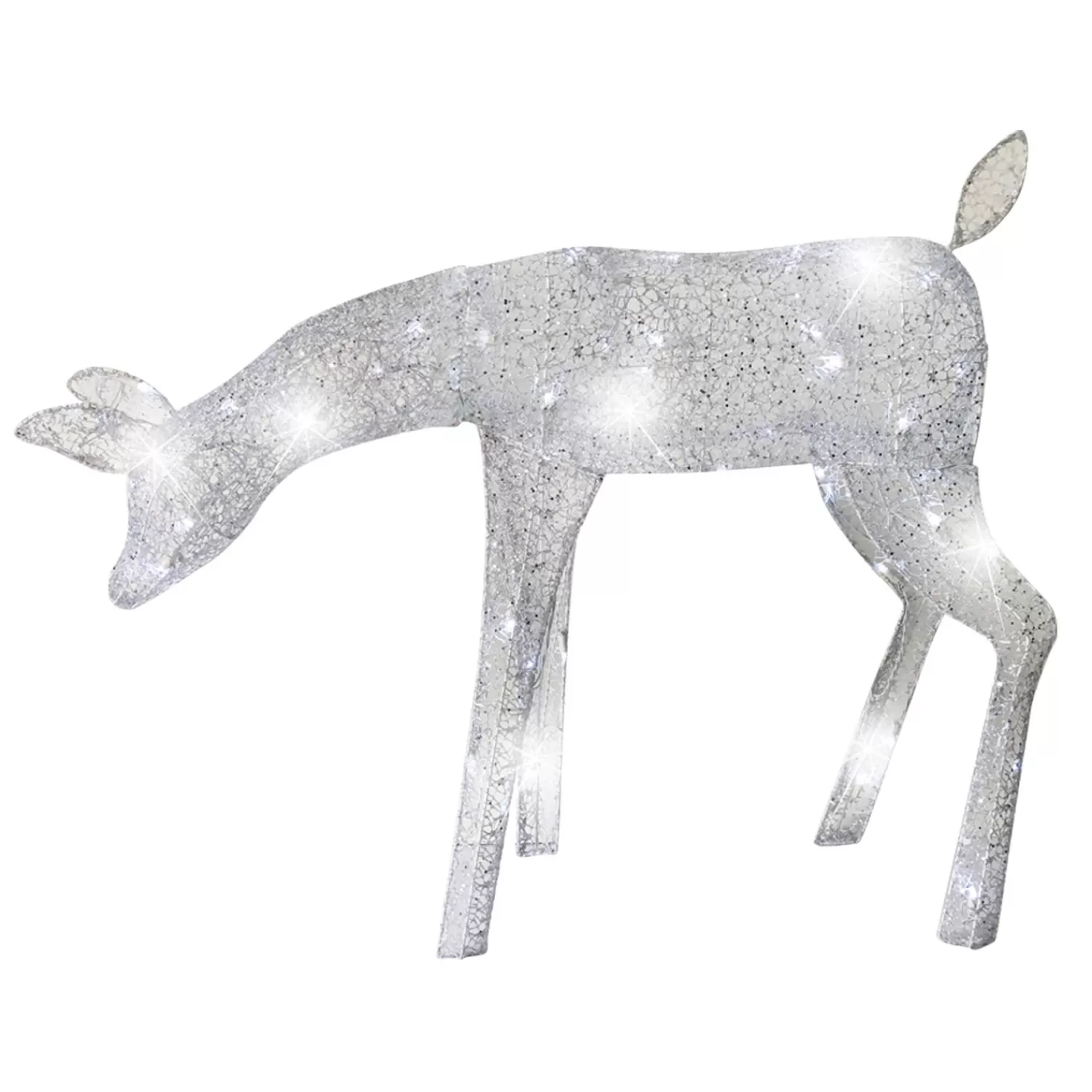 The Jolly Christmas Shop Dashing Through The Snow | Snow Christmas Decorations | Brite Star 39" LED Lighted Elegant Feeding Doe Reindeer Indoor Outdoor Christmas Decoration 46-367-00