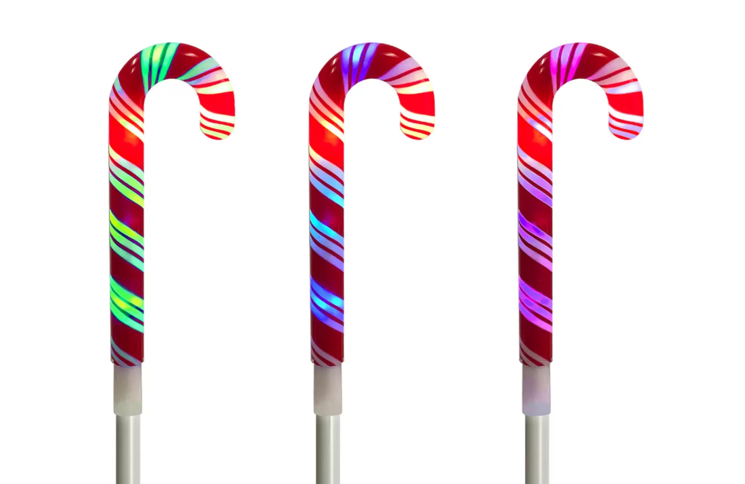 The Jolly Christmas Shop Jingle And Cocoa | Gingerbread | Brite Star 3 Count LED Lighted Candy Cane Pathway Markers Outdoor Christmas Decoration 48-562-00