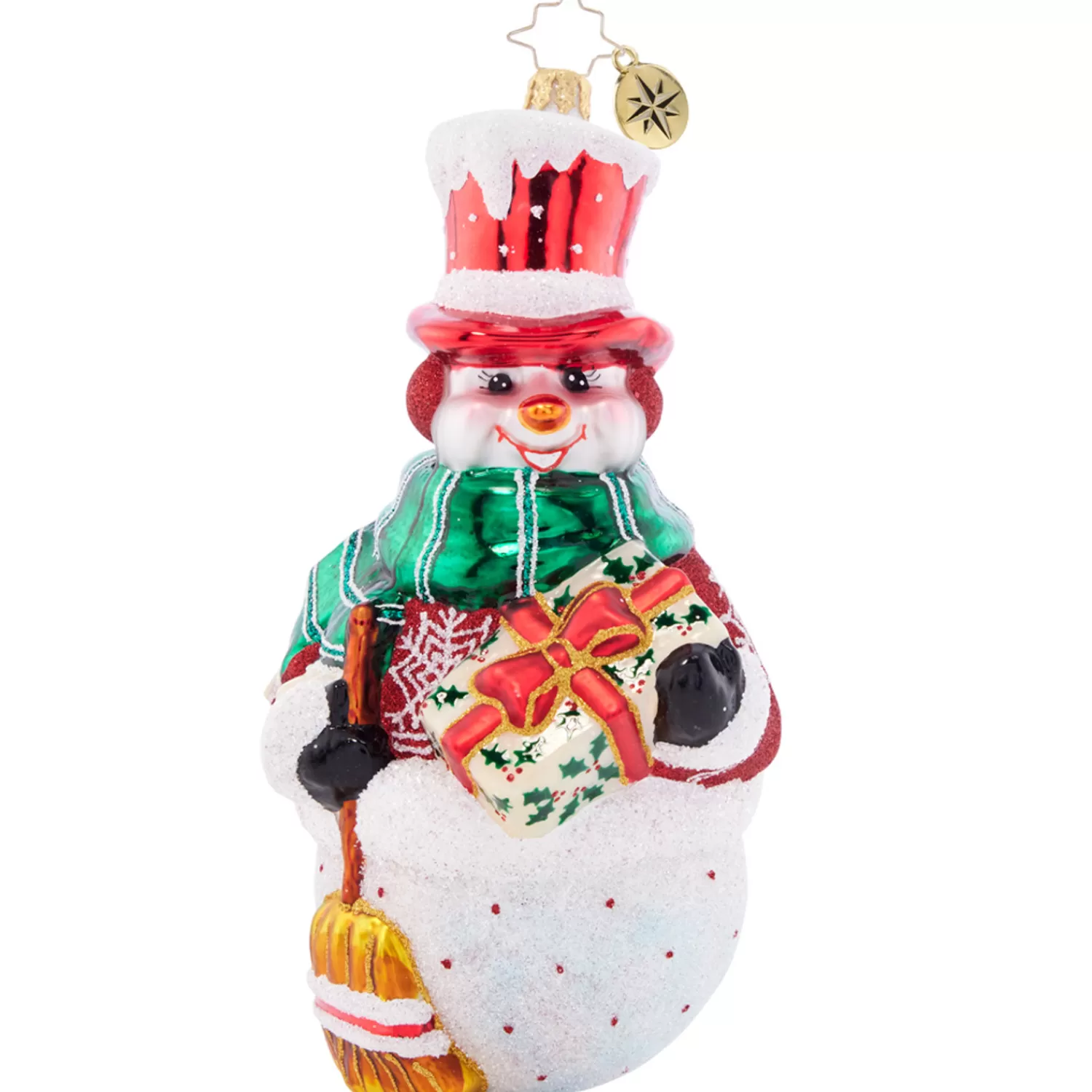 The Jolly Christmas Shop Vintage Decorations | Snowman Christmas Decorations | Christopher Radko Christmas Joy Snowman Glass Christmas Ornament 1021489