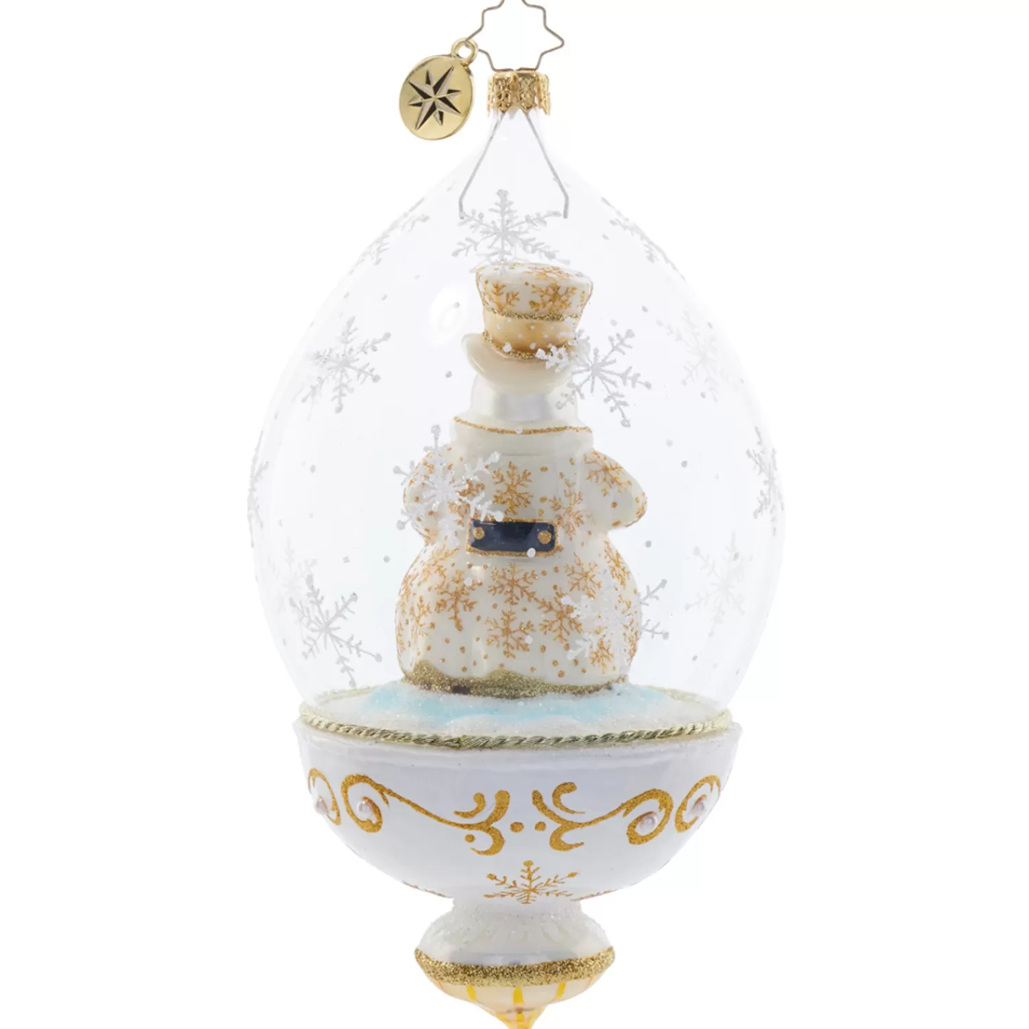 The Jolly Christmas Shop Christopher Radko·Santa Claus | Snowman | Christopher Radko Golden Snowman Globe Glass Christmas Ornament 1021814