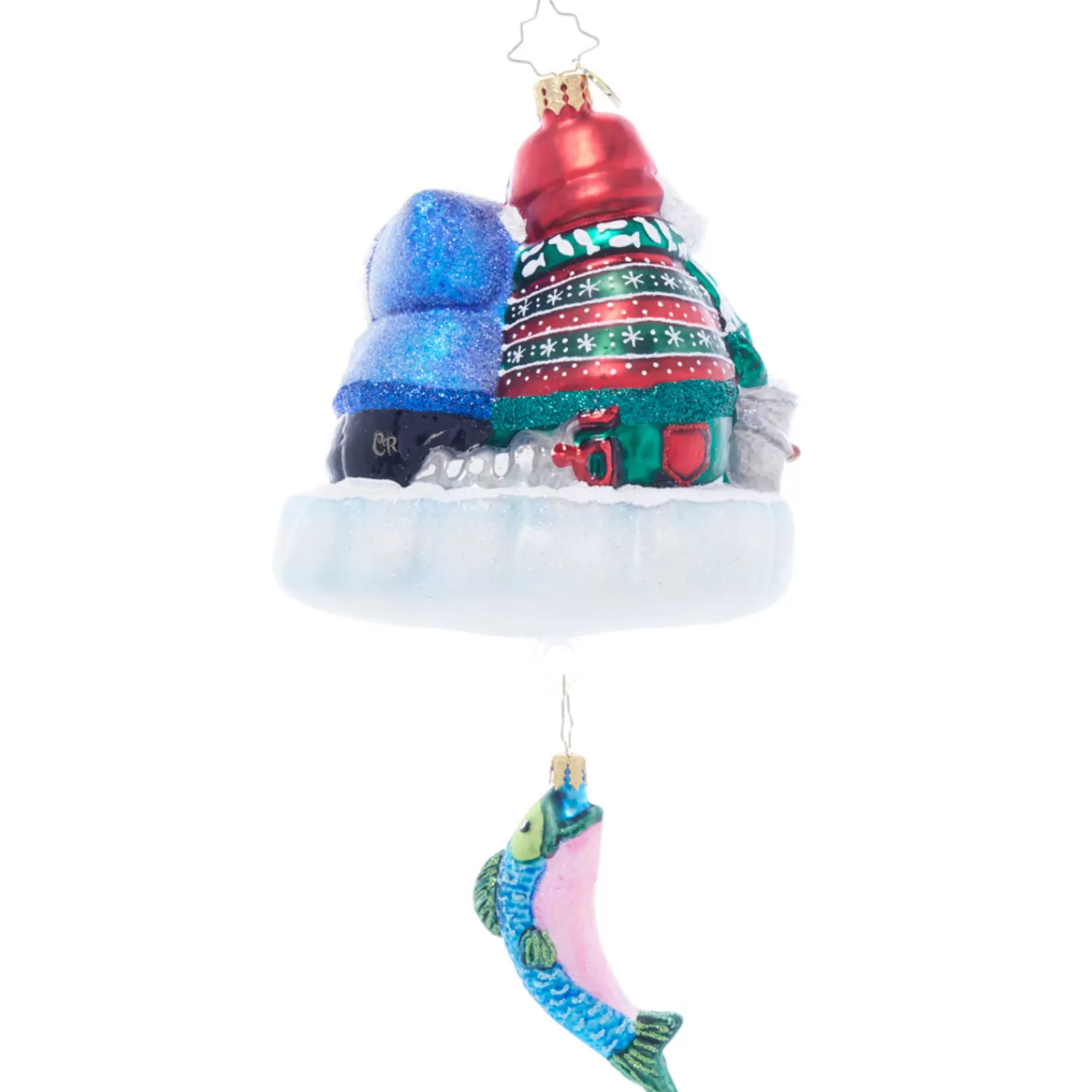 The Jolly Christmas Shop Christopher Radko·Animal | Animals·Wildlife | Christopher Radko Ice Fishing Snow Pals Glass Christmas Ornament 1021927