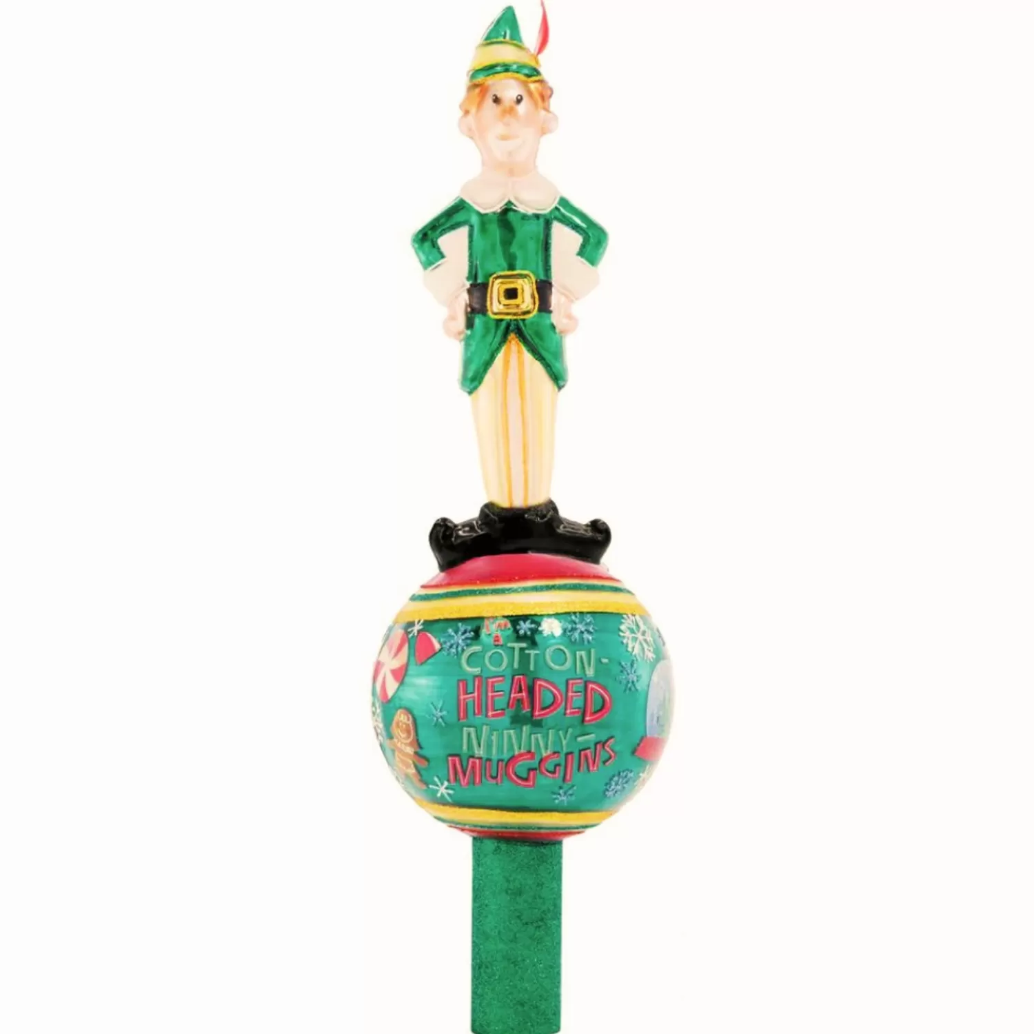 The Jolly Christmas Shop Elegant | Tree Toppers | Christopher Radko Merry Muggins Buddy The Elf Glass Christmas Tree Topper 1021686