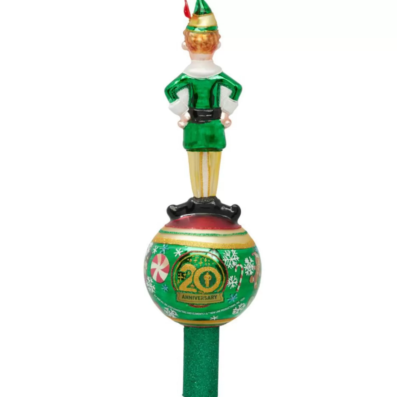 The Jolly Christmas Shop Elegant | Tree Toppers | Christopher Radko Merry Muggins Buddy The Elf Glass Christmas Tree Topper 1021686