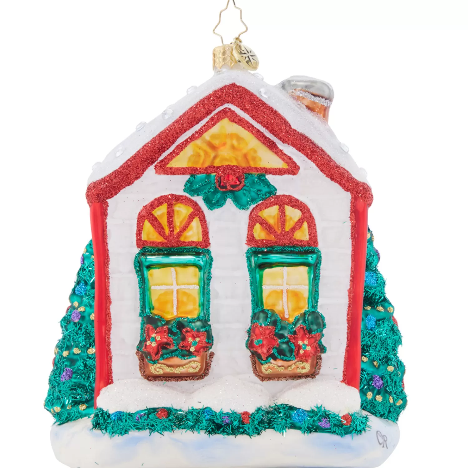 The Jolly Christmas Shop Vintage Reincarnated | Vintage Farm House | Christopher Radko Santa's Holiday Home Glass Christmas Ornament 1021674