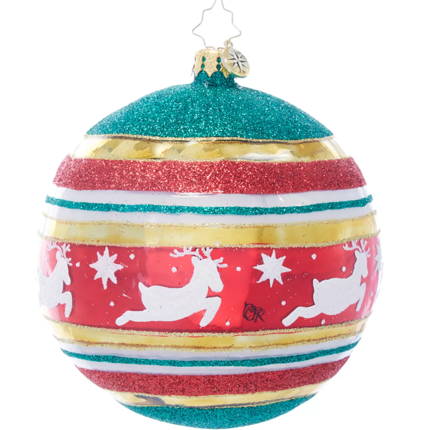 The Jolly Christmas Shop Tinsel Town | Vintage Decorations | Christopher Radko St. Nick's Spherical Cheer Glass Christmas Ornament 1022067
