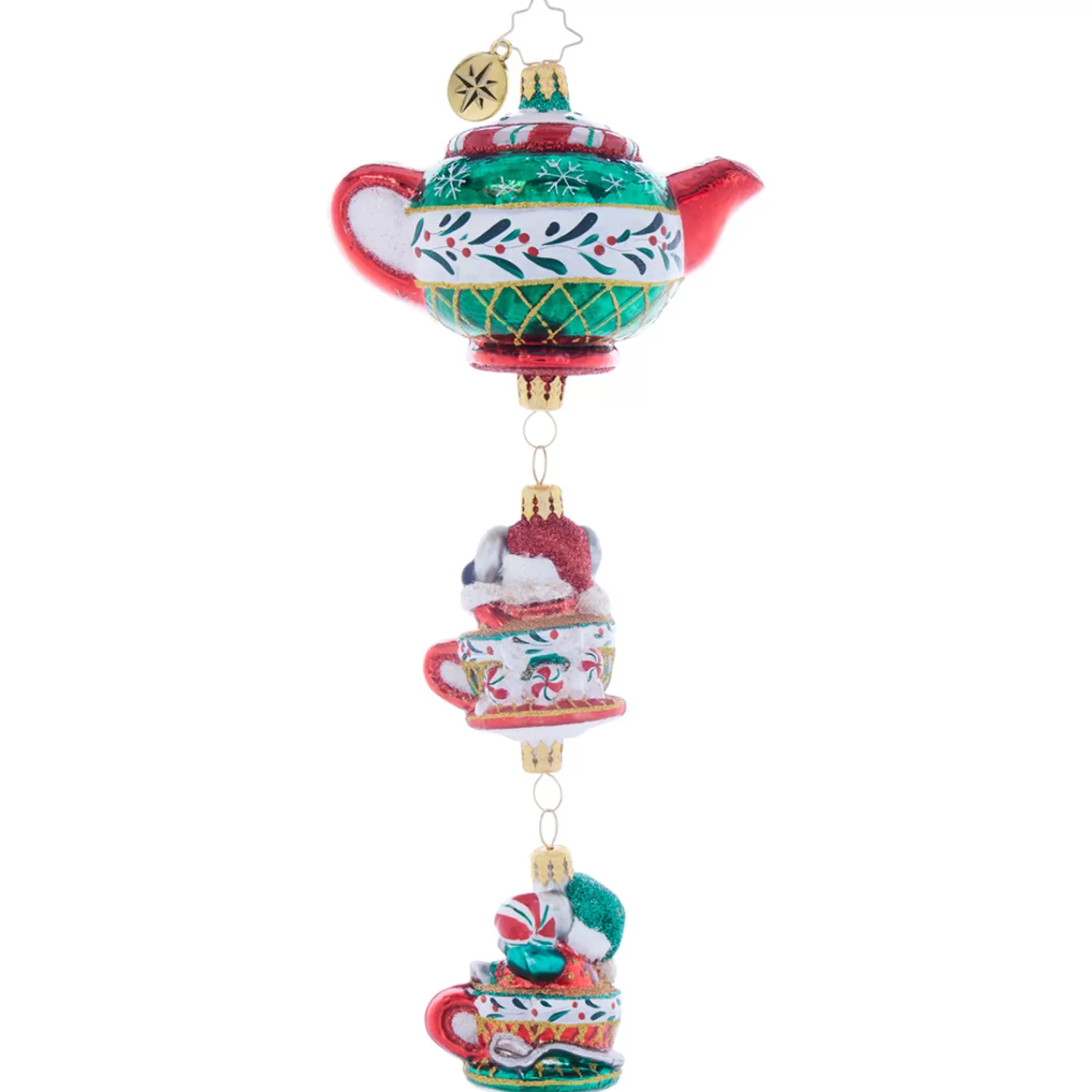The Jolly Christmas Shop Christopher Radko·Animal | Animals·Miscellaneous | Christopher Radko Two Merry Mischief Makers Teapot Glass Christmas Ornament 1021902