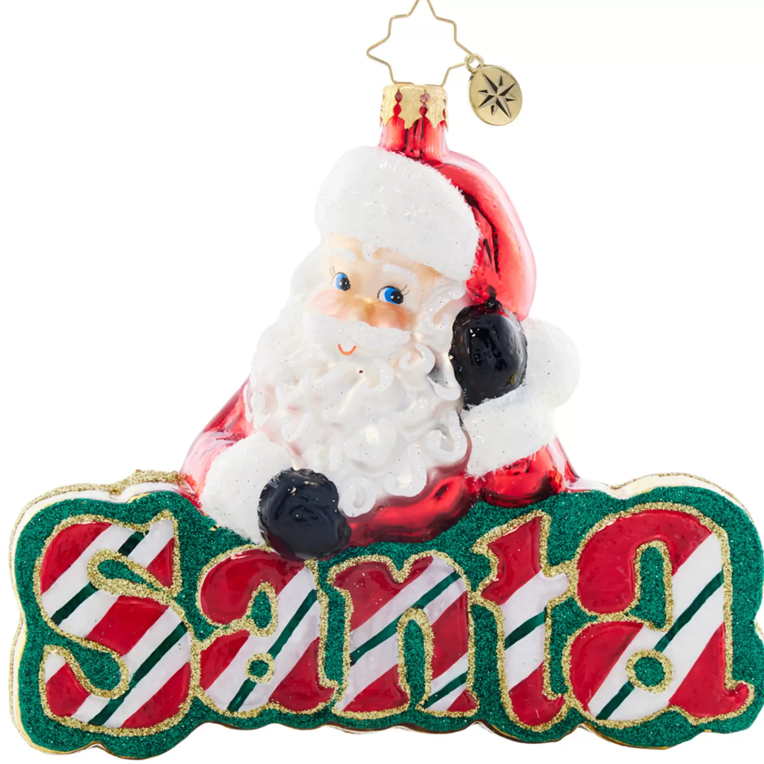The Jolly Christmas Shop Christopher Radko·Santa Claus | Santa | Christopher Radko What's In A Name Santa? Glass Christmas Ornament 1021832