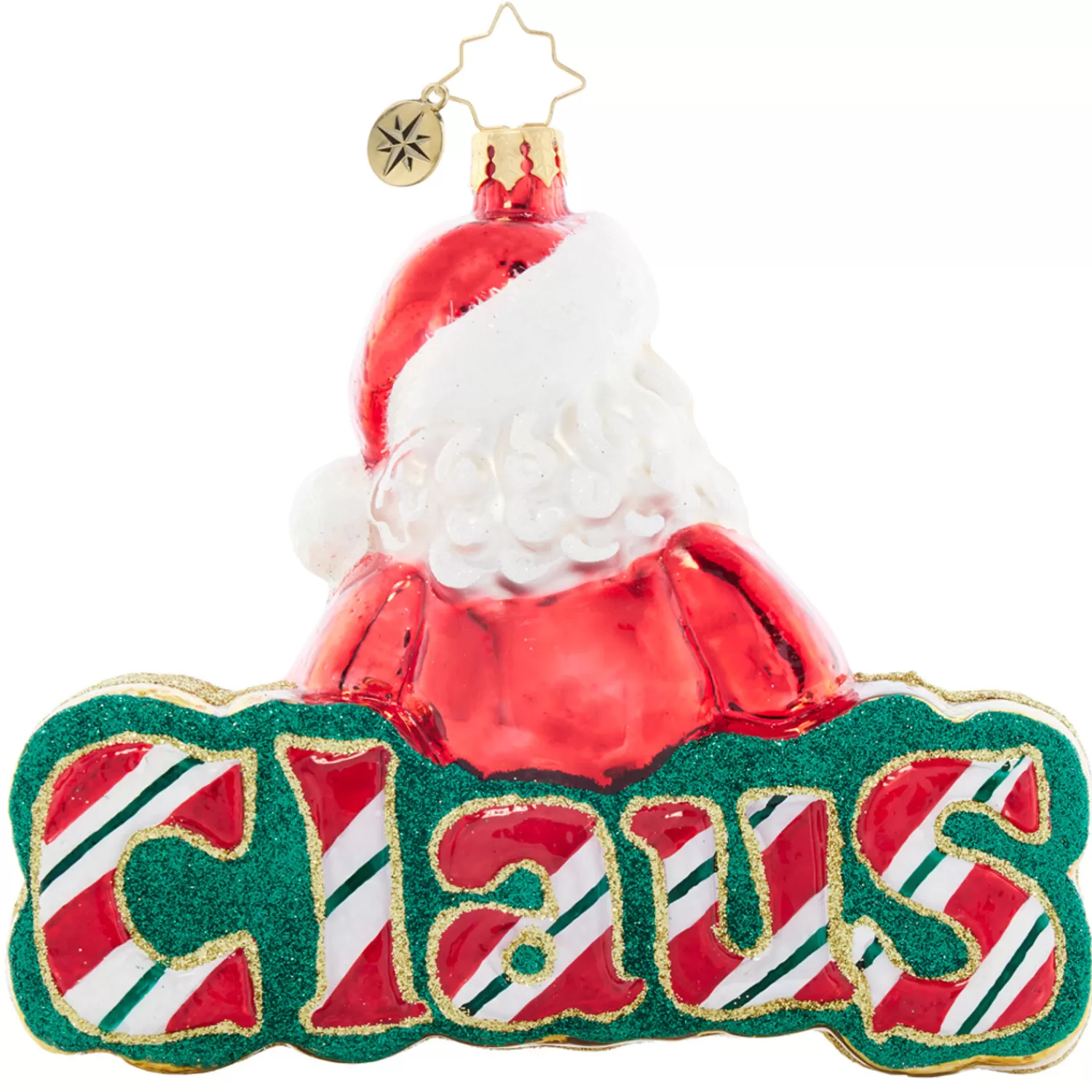 The Jolly Christmas Shop Christopher Radko·Santa Claus | Santa | Christopher Radko What's In A Name Santa? Glass Christmas Ornament 1021832