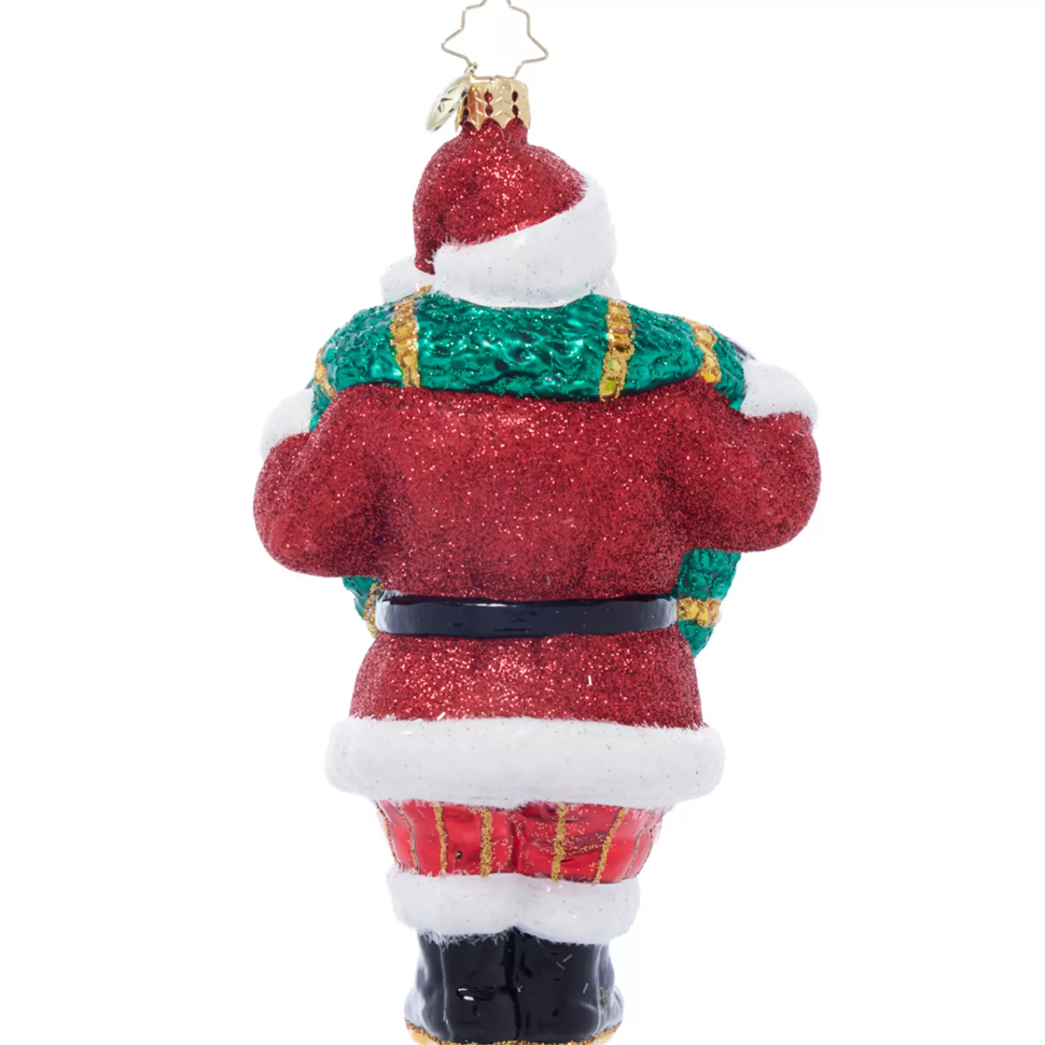 The Jolly Christmas Shop Christopher Radko·Santa Claus | Santa | Christopher Radko Wreath Wrangler Claus Glass Christmas Ornament 1021986