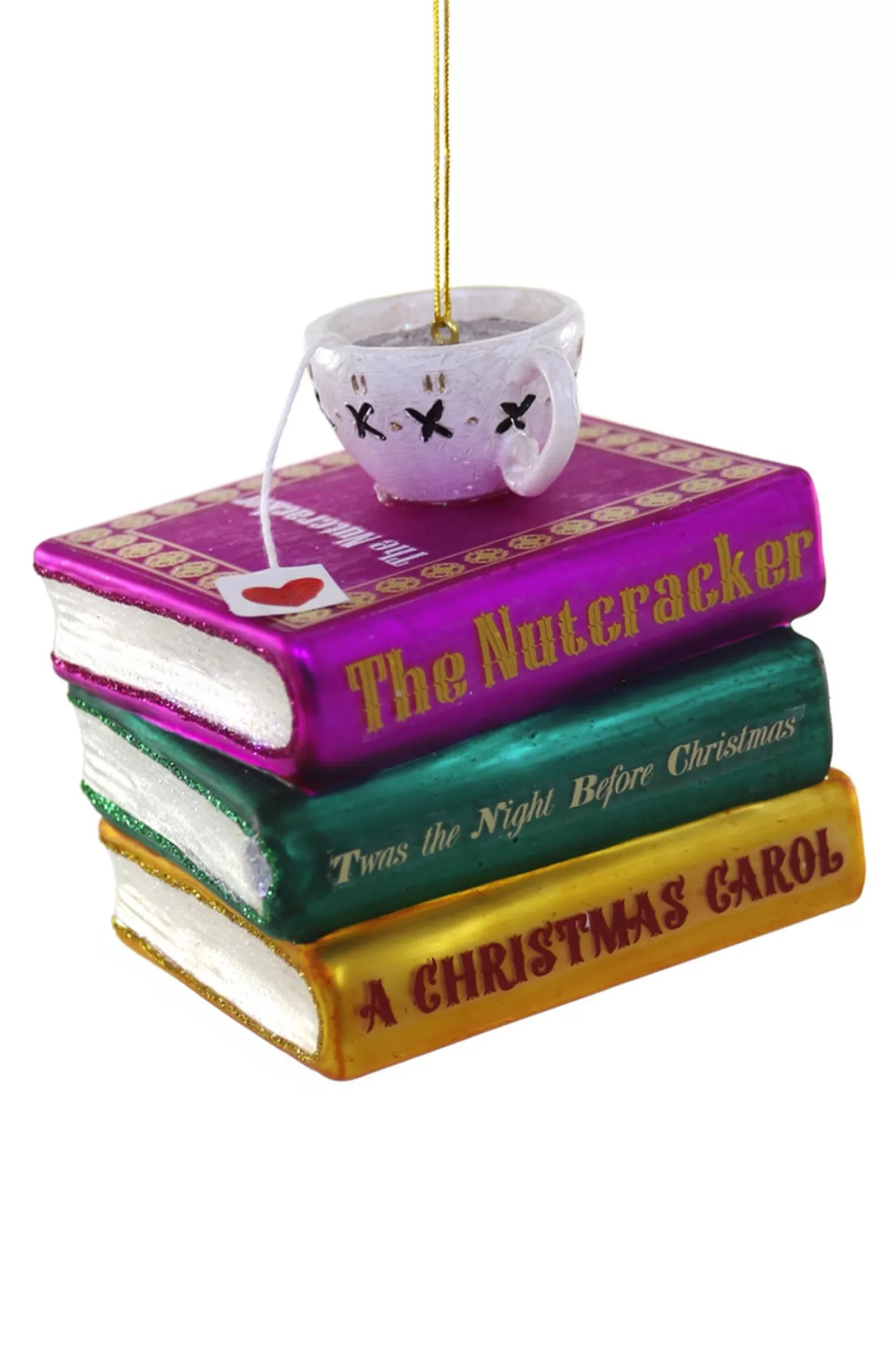The Jolly Christmas Shop Hipster Tree | Storybook And Legends | Cody Foster 3.5" Favorite Reads Glass Christmas Ornament GL-0004