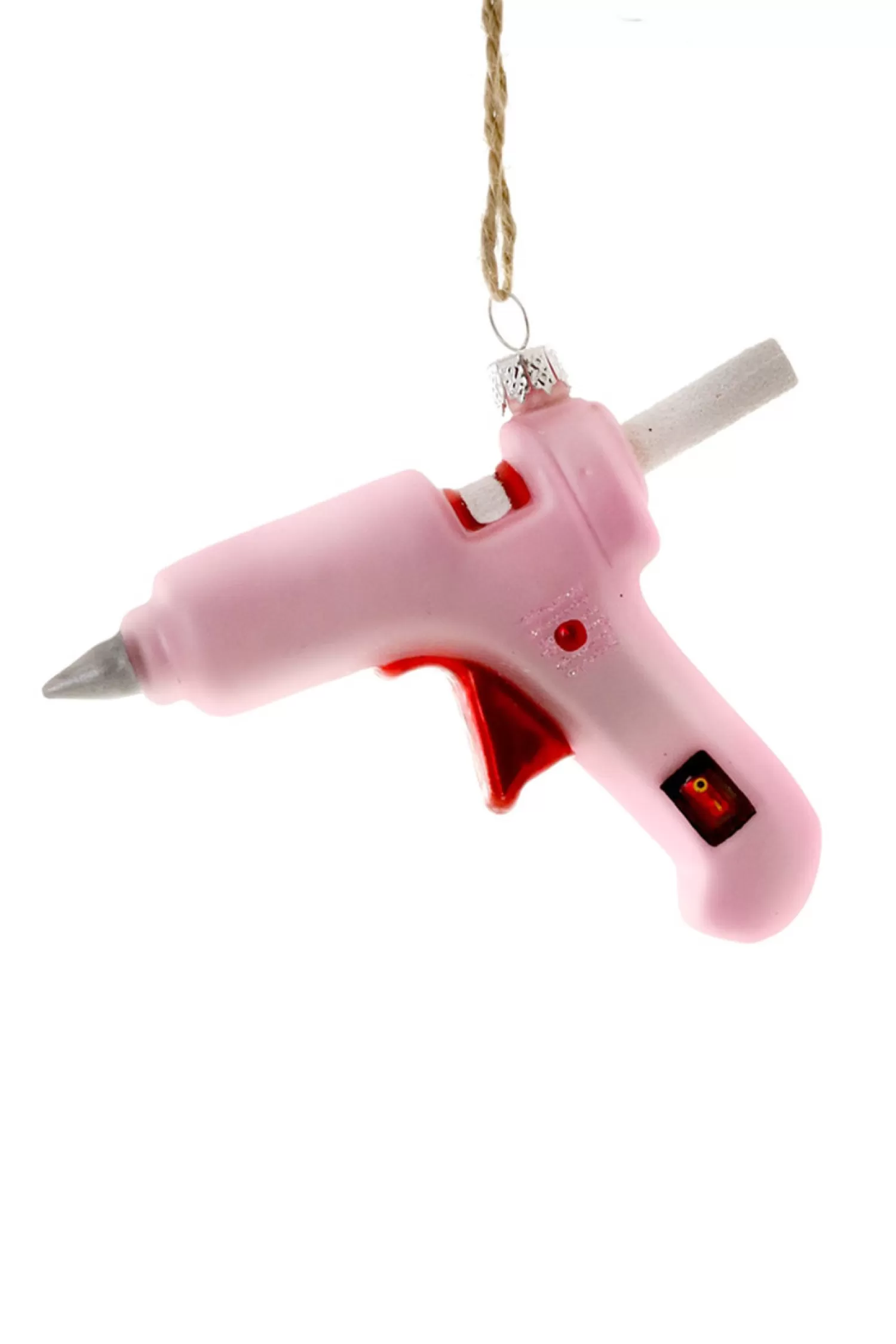 The Jolly Christmas Shop Hobbies | Glass Ornaments | Cody Foster 4.25" Pink Hot Glue Gun Glass Christmas Ornament GO-8006