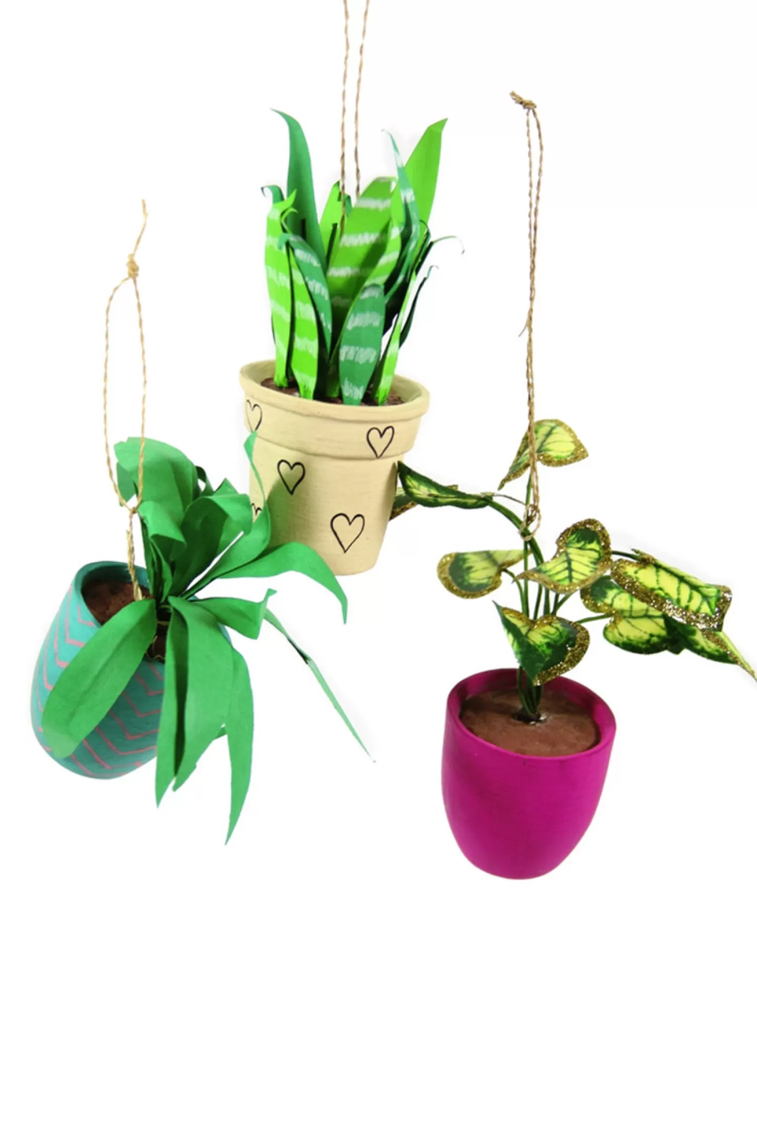 The Jolly Christmas Shop Hipster Tree | Trendy | Cody Foster 4.5" Pothos, Snakeplant, Or Fern Christmas Ornament PO-2079