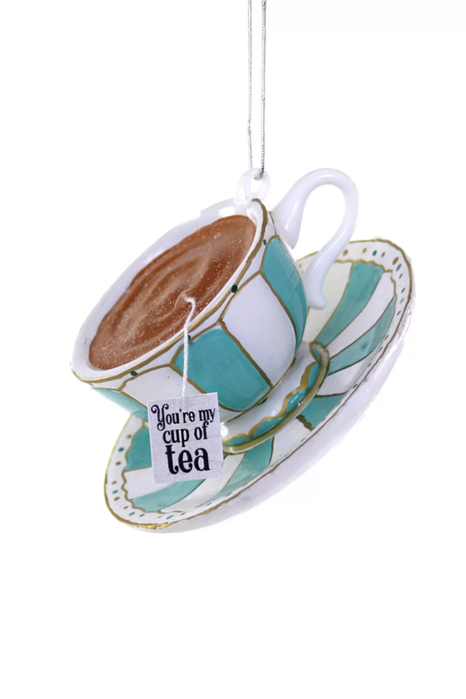 The Jolly Christmas Shop Candy And Food | Vintage Inspired | Cody Foster 4.5" You're My Cup Of Tea Glass Christmas Ornament GO-9618