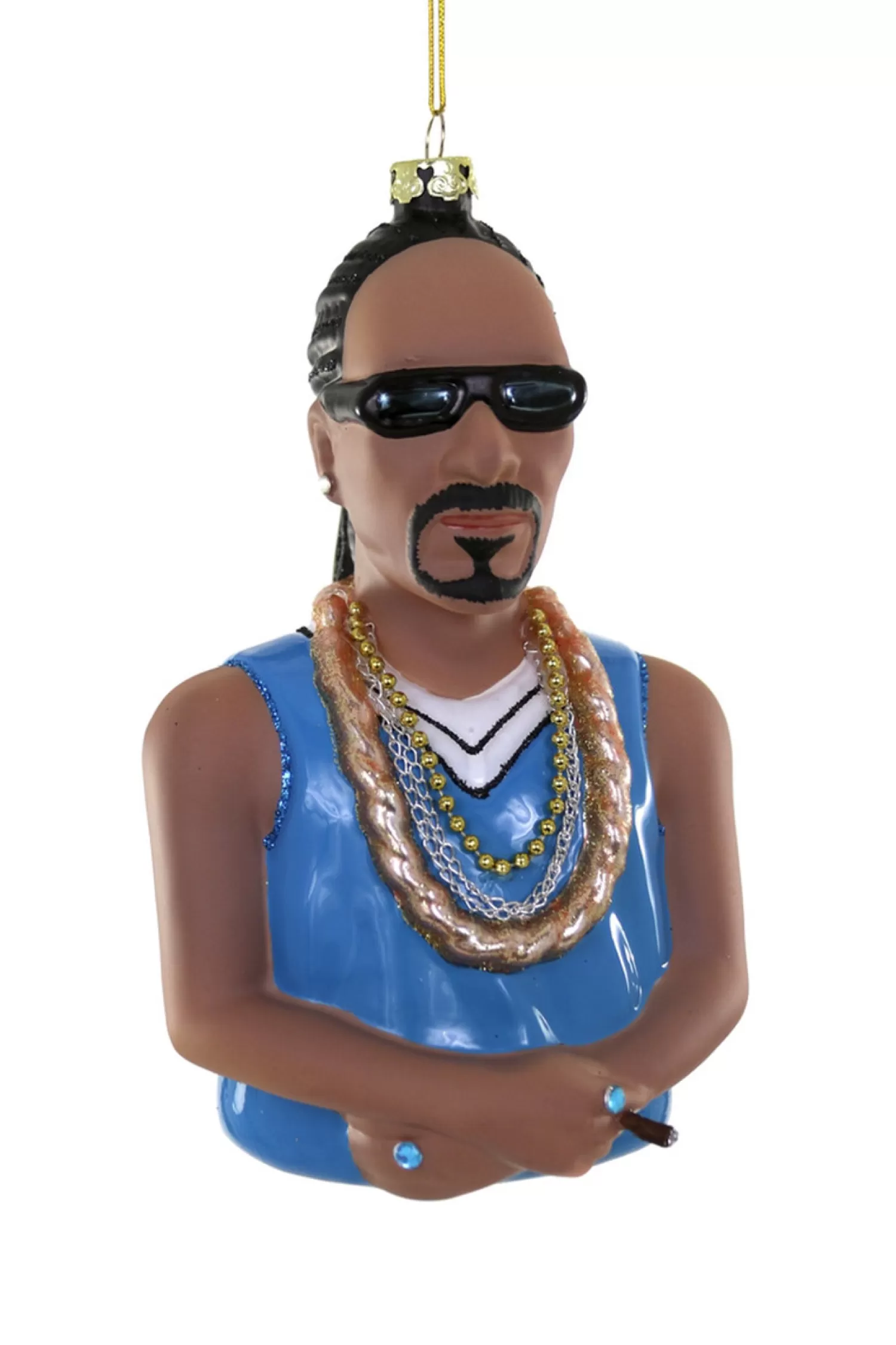 The Jolly Christmas Shop African American Christmas Decorations | Pop Culture | Cody Foster 5.5" Snoop Dog Glass Christmas Ornament GO-8869