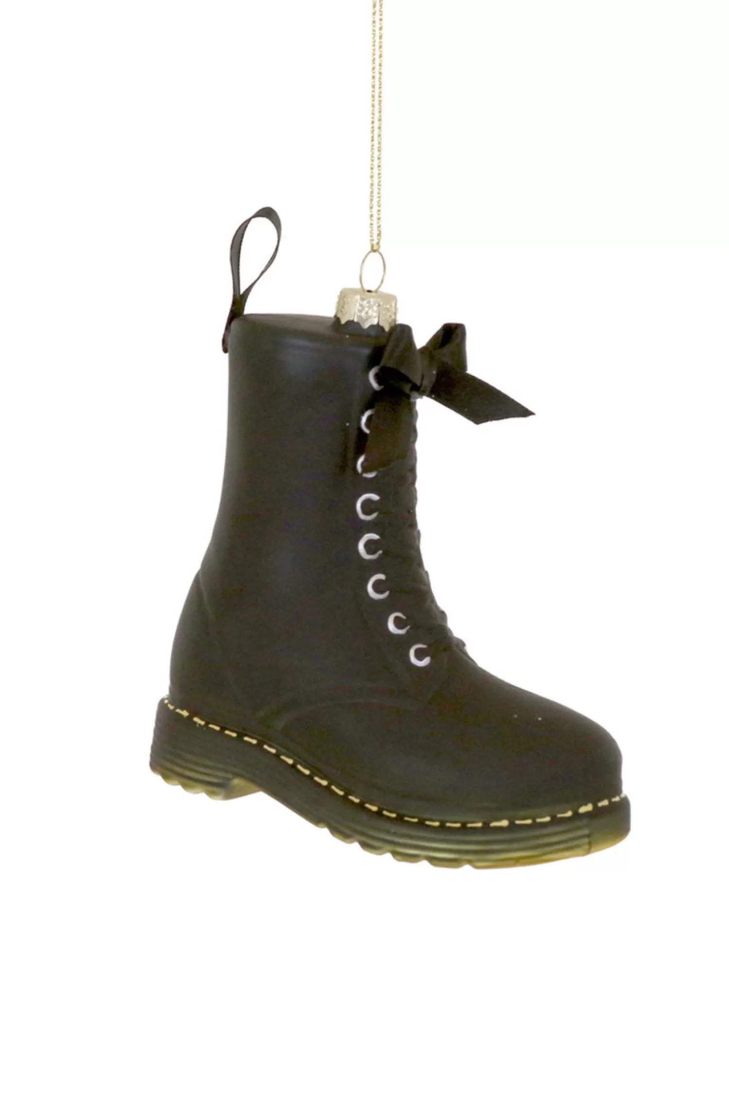 The Jolly Christmas Shop Hipster Tree | Trendy | Cody Foster 5" Black Combat Boot Glass Christmas Ornament GO-8778