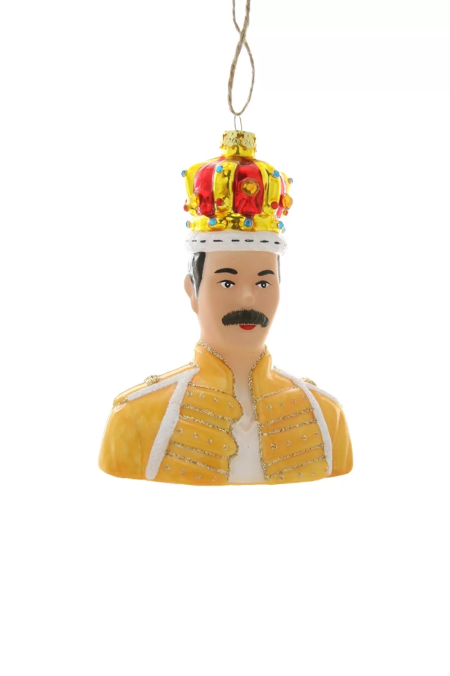 The Jolly Christmas Shop Holiday Cheers | Eric Cortina | Cody Foster 5" Freddie Mercury Glass Christmas Ornament GO-4033