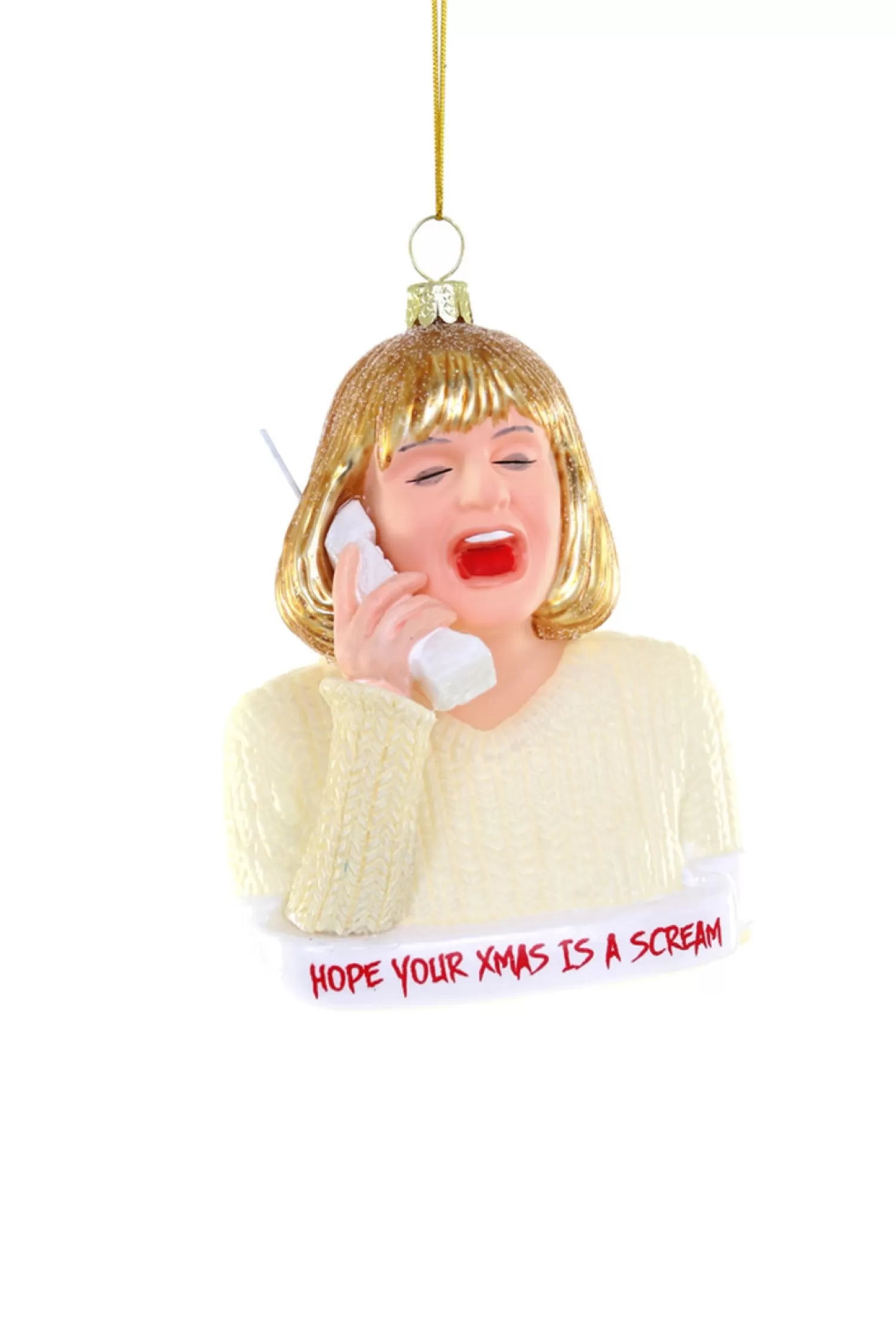 The Jolly Christmas Shop Holiday Cheers | Eric Cortina | Cody Foster 5" Hope Your Christmas Is A Scream Glass Christmas Ornament GO-9093