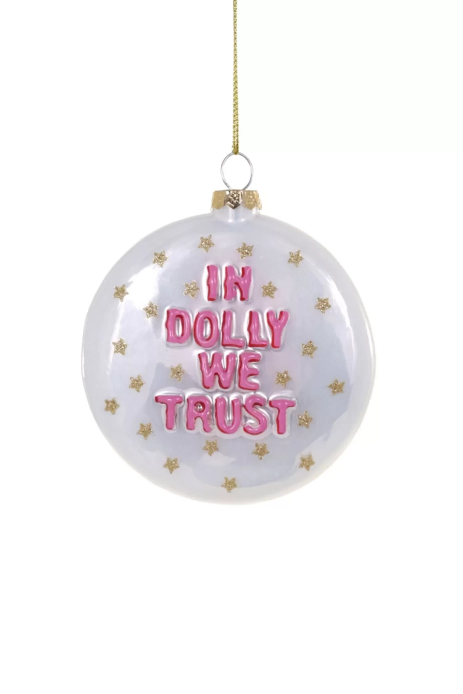 The Jolly Christmas Shop Holiday Cheers | Eric Cortina | Cody Foster 5" In Dolly We Trust Glass Christmas Ornament GO-9316