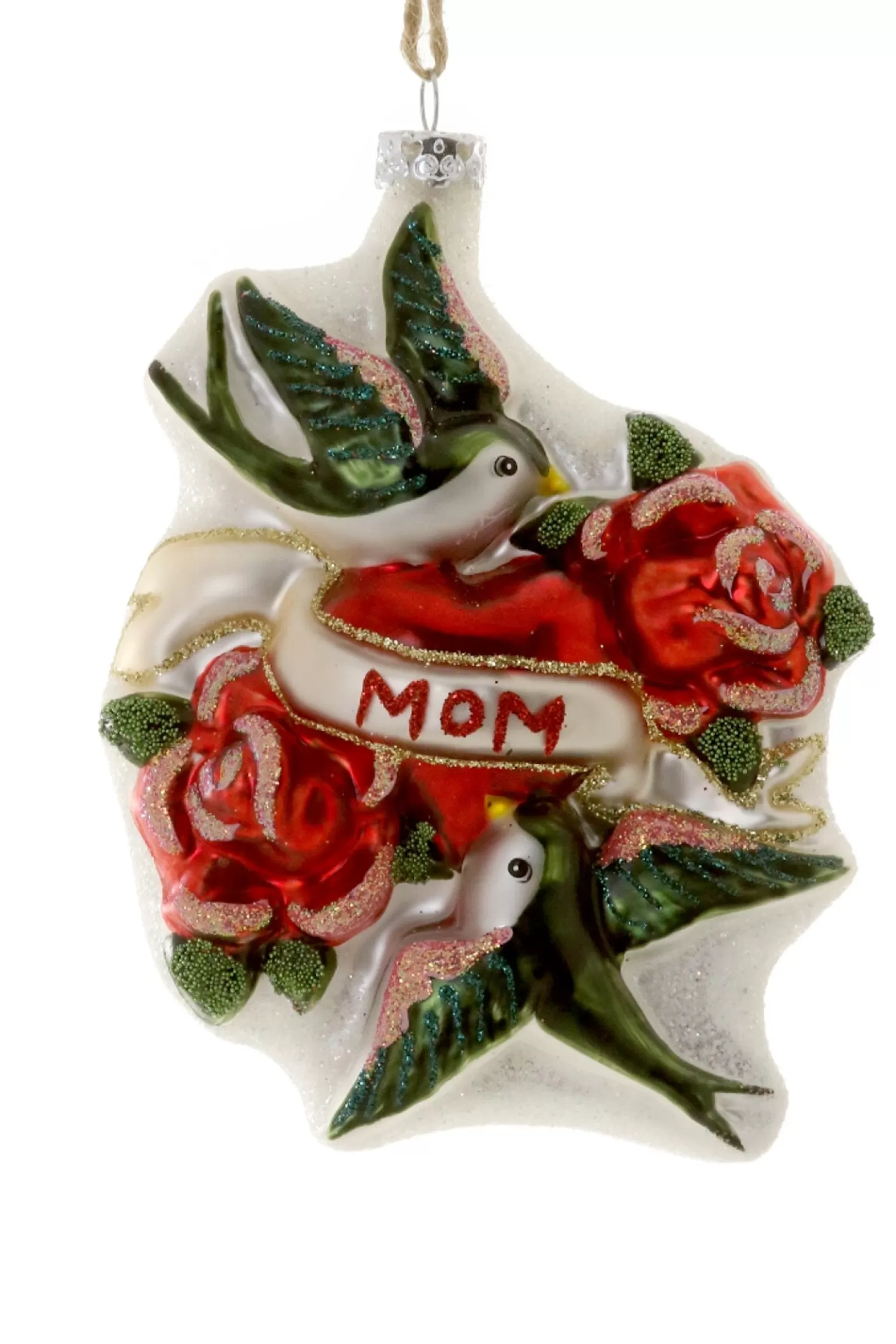 The Jolly Christmas Shop Hipster Tree | Trendy | Cody Foster 5" MOM Tattoo Glass Christmas Ornament GO-6627
