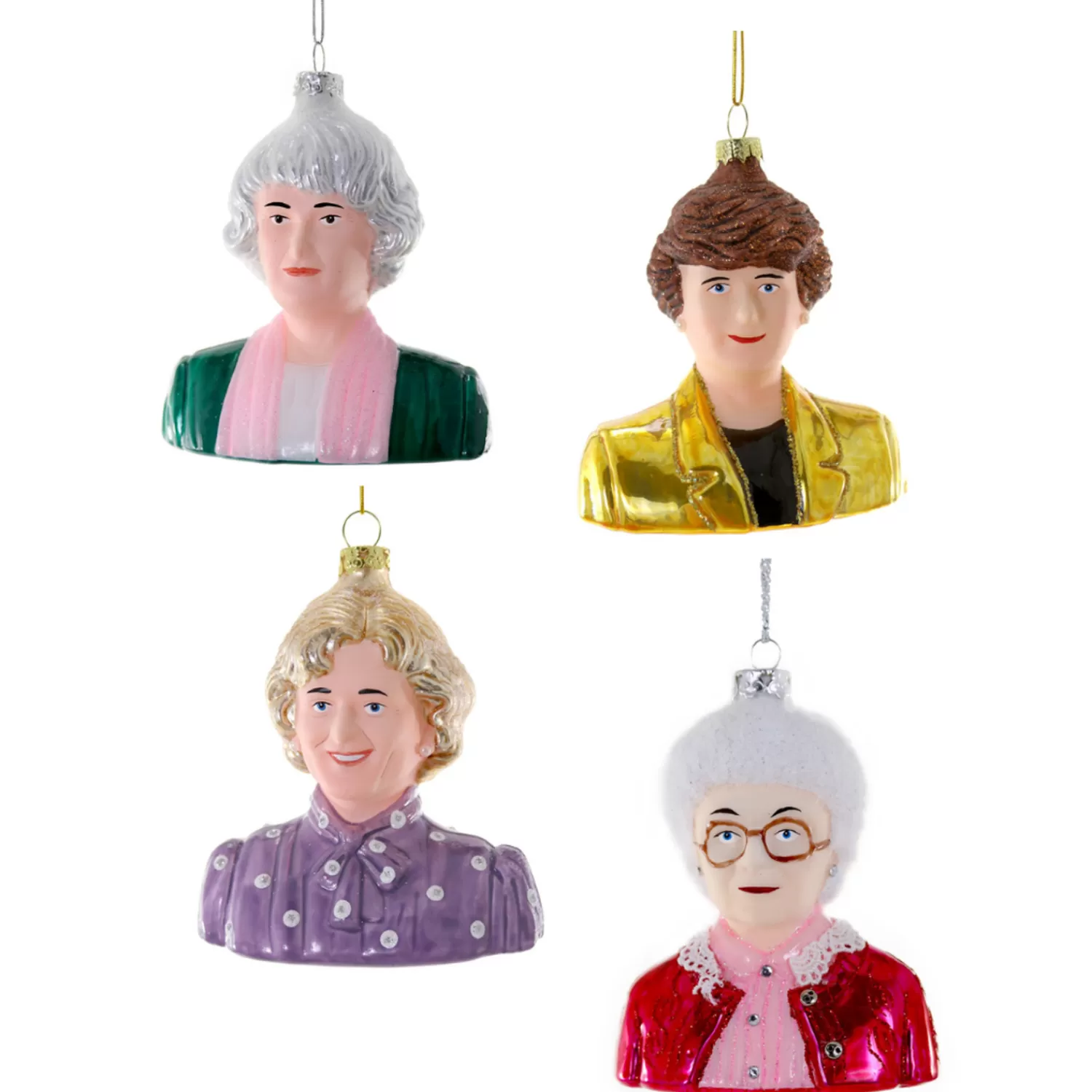 The Jolly Christmas Shop Holiday Cheers | Eric Cortina | Cody Foster Set Of 4 The Golden Girls Glass Christmas Ornaments GO-6656-GG