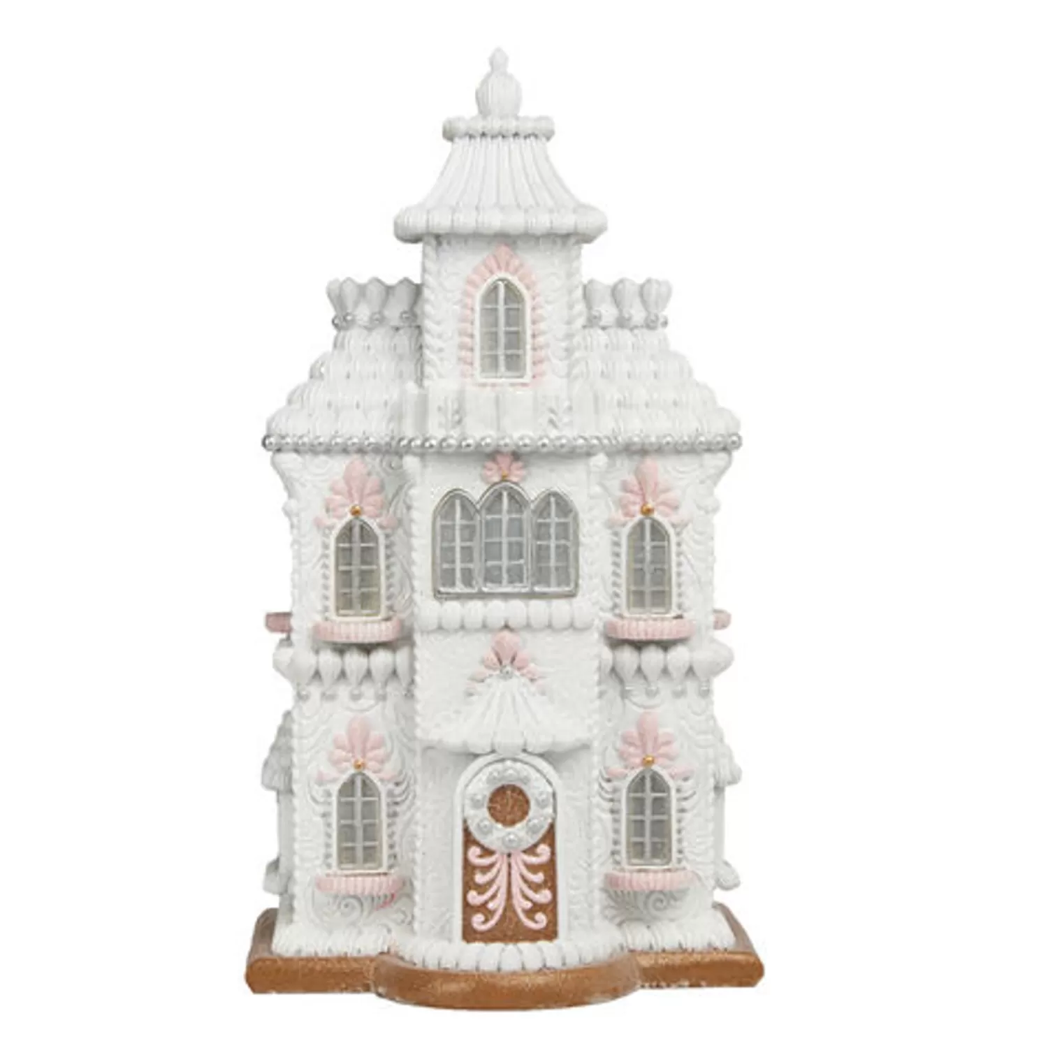 The Jolly Christmas Shop Jingle And Cocoa | Gingerbread | December Diamonds 24" LED Lighted White Gingerbread House Christmas Decoration 29-29623