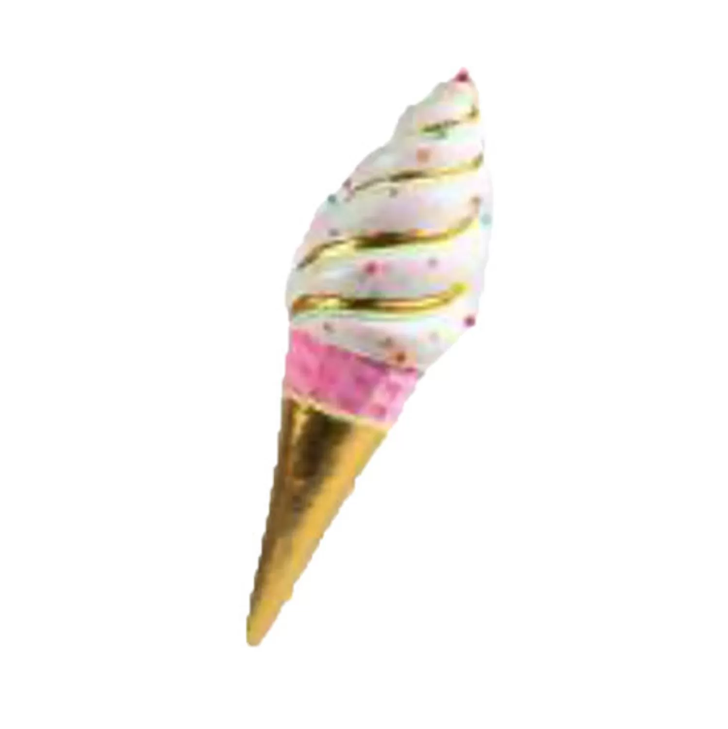 The Jolly Christmas Shop Candy Land | Pink Christmas Decorations | December Diamonds 29.5" Large Hanging Pink And Gold Ice Cream Christmas Figure 08-08842