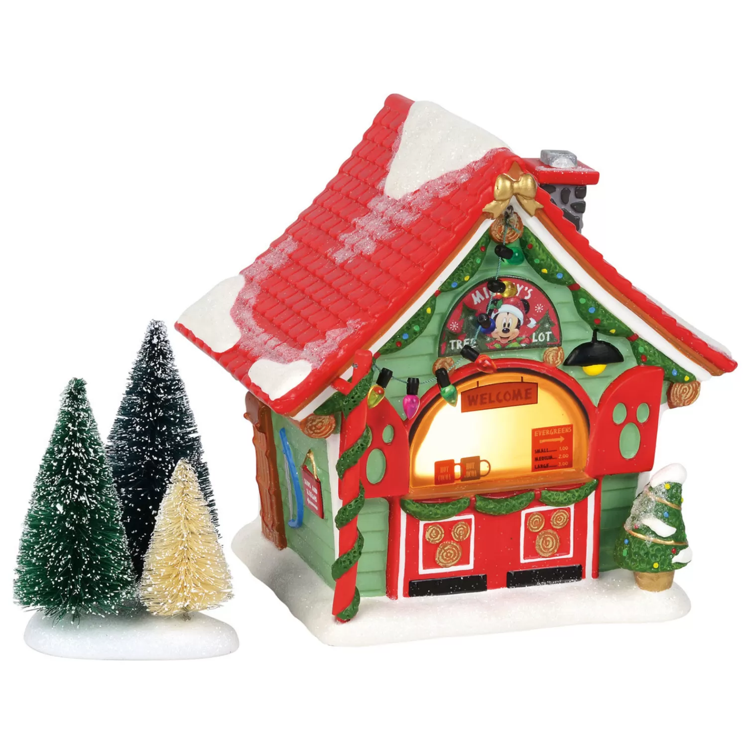 The Jolly Christmas Shop Mickey Mouse | Disney | Department 56 Disney Christmas Village Mickey's Tree Lot Building 4059627