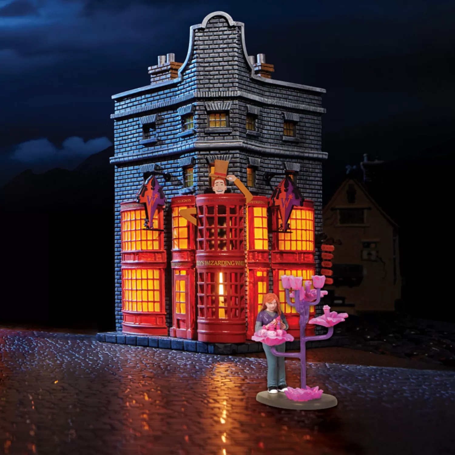 The Jolly Christmas Shop Harry Potter | Department 56 Harry Potter Village Weasleys' Wizard Wheezes Building 6005615