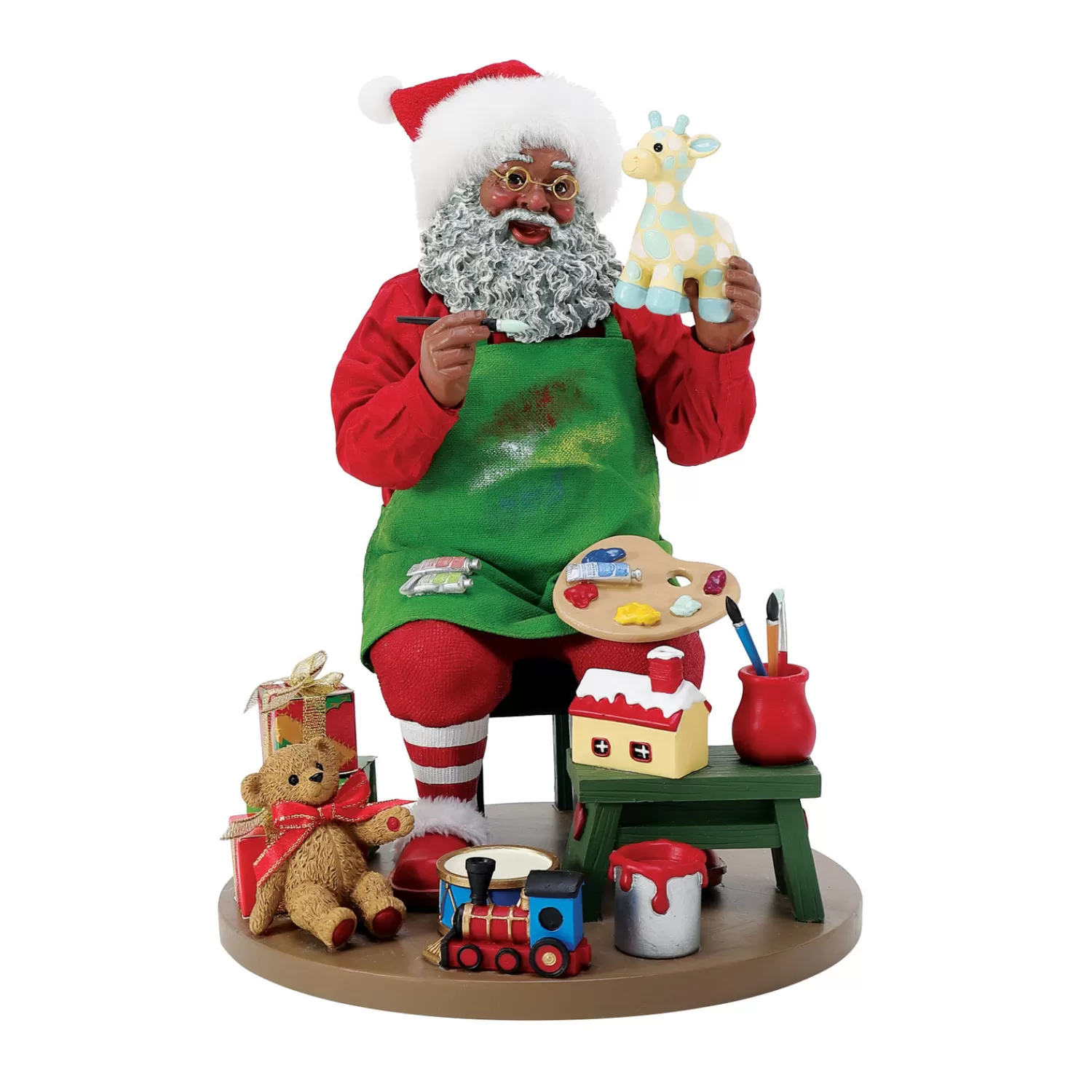 The Jolly Christmas Shop Santa Christmas Decorations | African American Christmas Decorations | Department 56 Possible Dreams African American Santa Hand Painted Figure 6013911