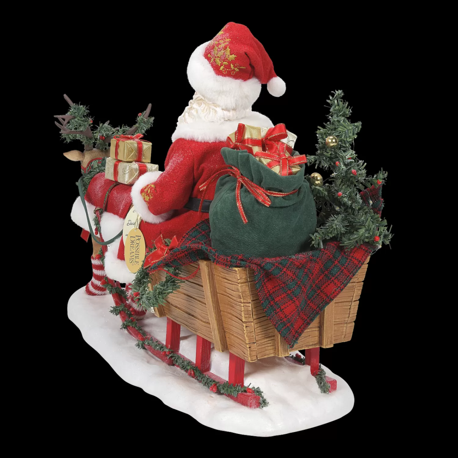 The Jolly Christmas Shop Santa Christmas Decorations | Reindeer | Department 56 Possible Dreams LED Lighted Santa Through The Woods 6010217