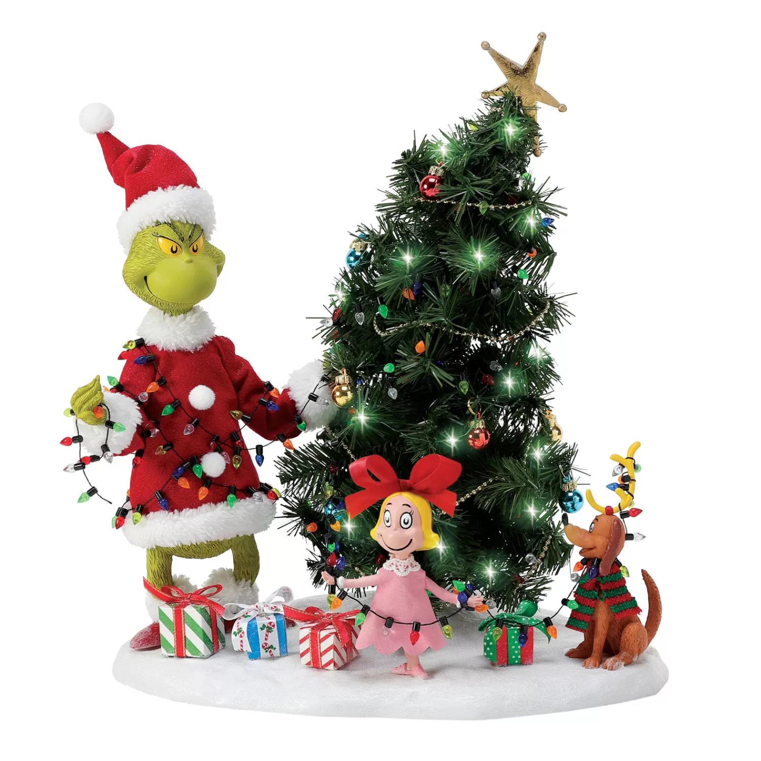 The Jolly Christmas Shop Grinch | Possible Dreams Santa | Department 56 Possible Dreams Who-ville Tree Trimming Grinch Figure 6013933