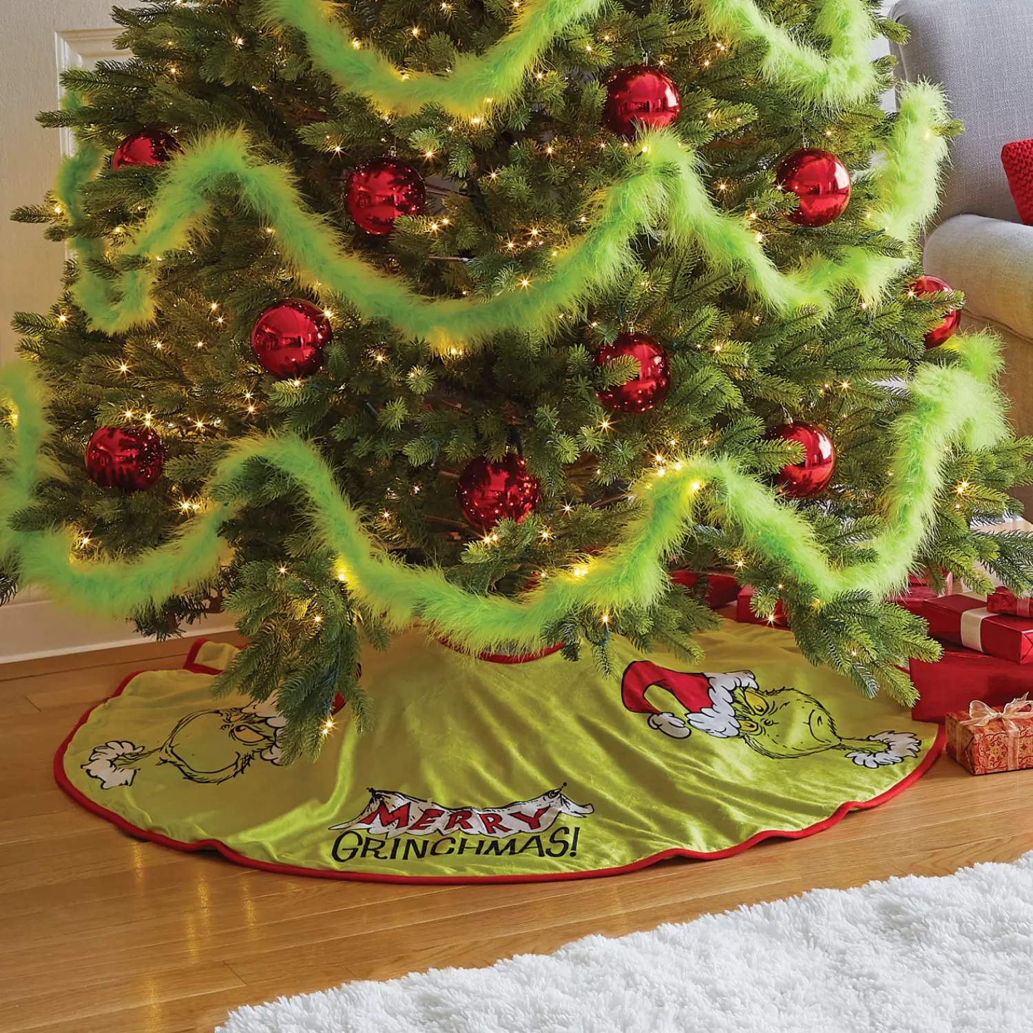 The Jolly Christmas Shop Grinch | Tree Skirts | Department 56 The Grinch Christmas Tree Skirt ND6010016