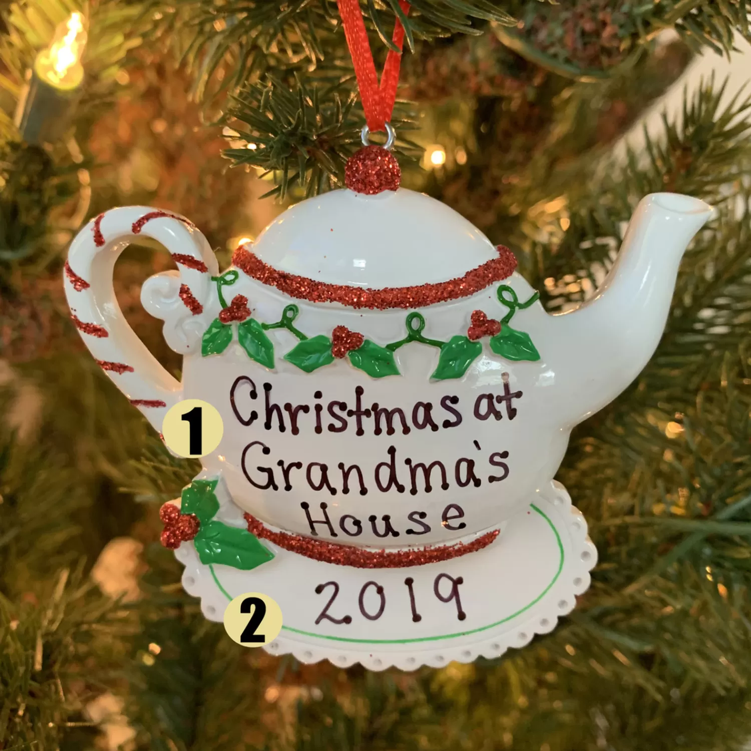 The Jolly Christmas Shop Personalized Ornaments·Hobbies | Food | Grandma's Teapot Personalized Christmas Ornament OR1681