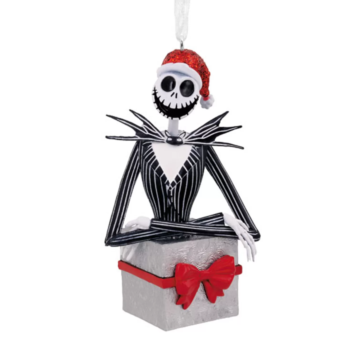 The Jolly Christmas Shop Halloween Ornaments | Lincensed·Nightmare Before Christmas | Hallmark 3.25" Tim Burton's The Nightmare Before Christmas Jack Present Christmas Ornament 3HCM1239